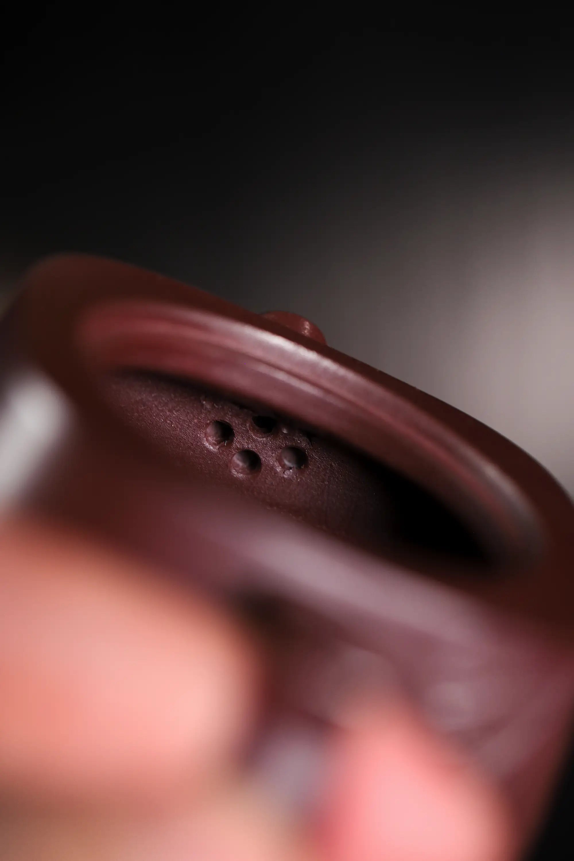 Lotus & Leaf Carving Fully Handmade Dragon Blood-Purple Clay 'Mixed Square Well Curb' Yixing Teapot