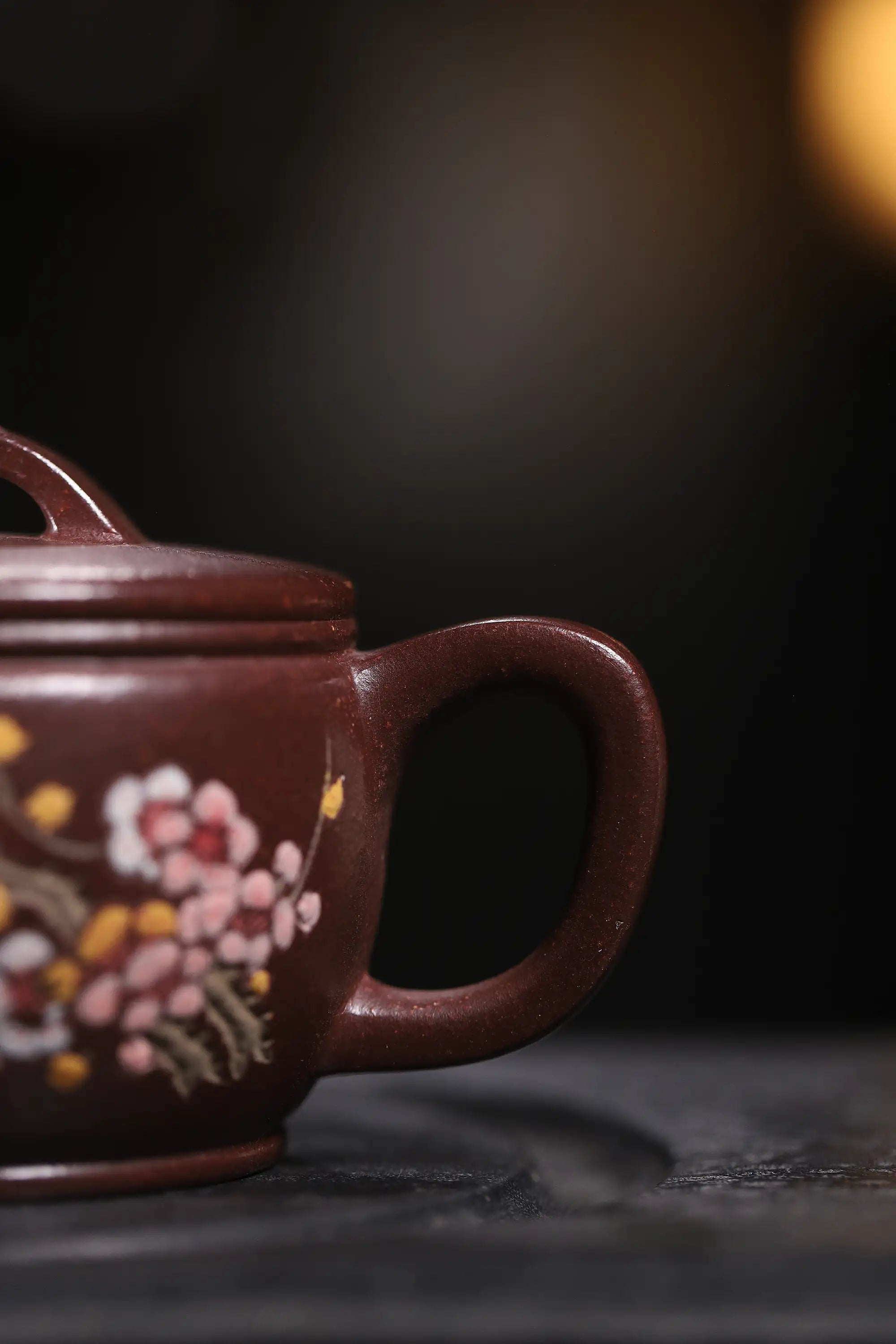 Magpie on Plum Blossom Clay-Painting Fully Handmade Dragon Blood-Purple Clay 'Han Wa' Yixing Teapot