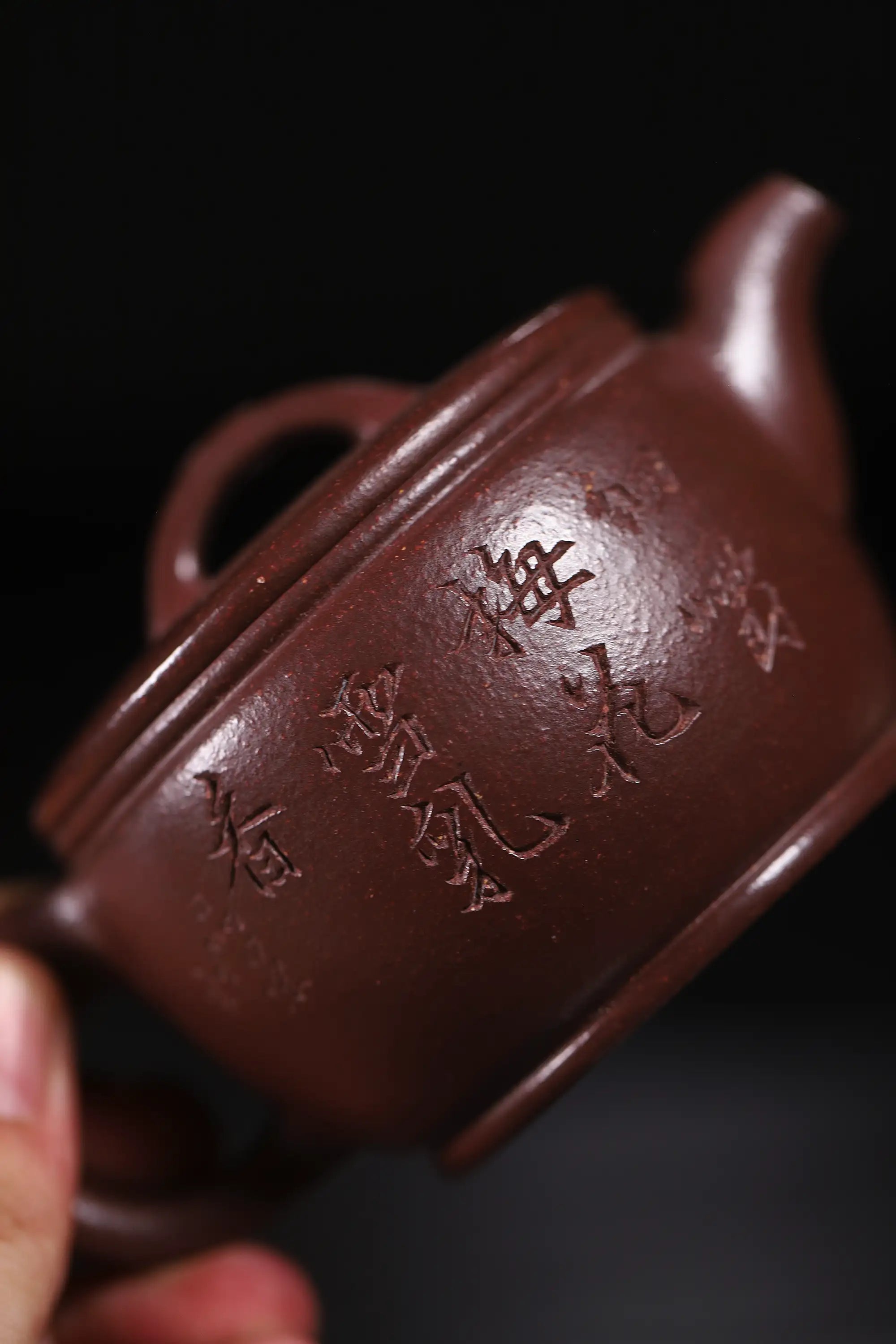 Magpie on Plum Blossom Clay-Painting Fully Handmade Dragon Blood-Purple Clay 'Han Wa' Yixing Teapot