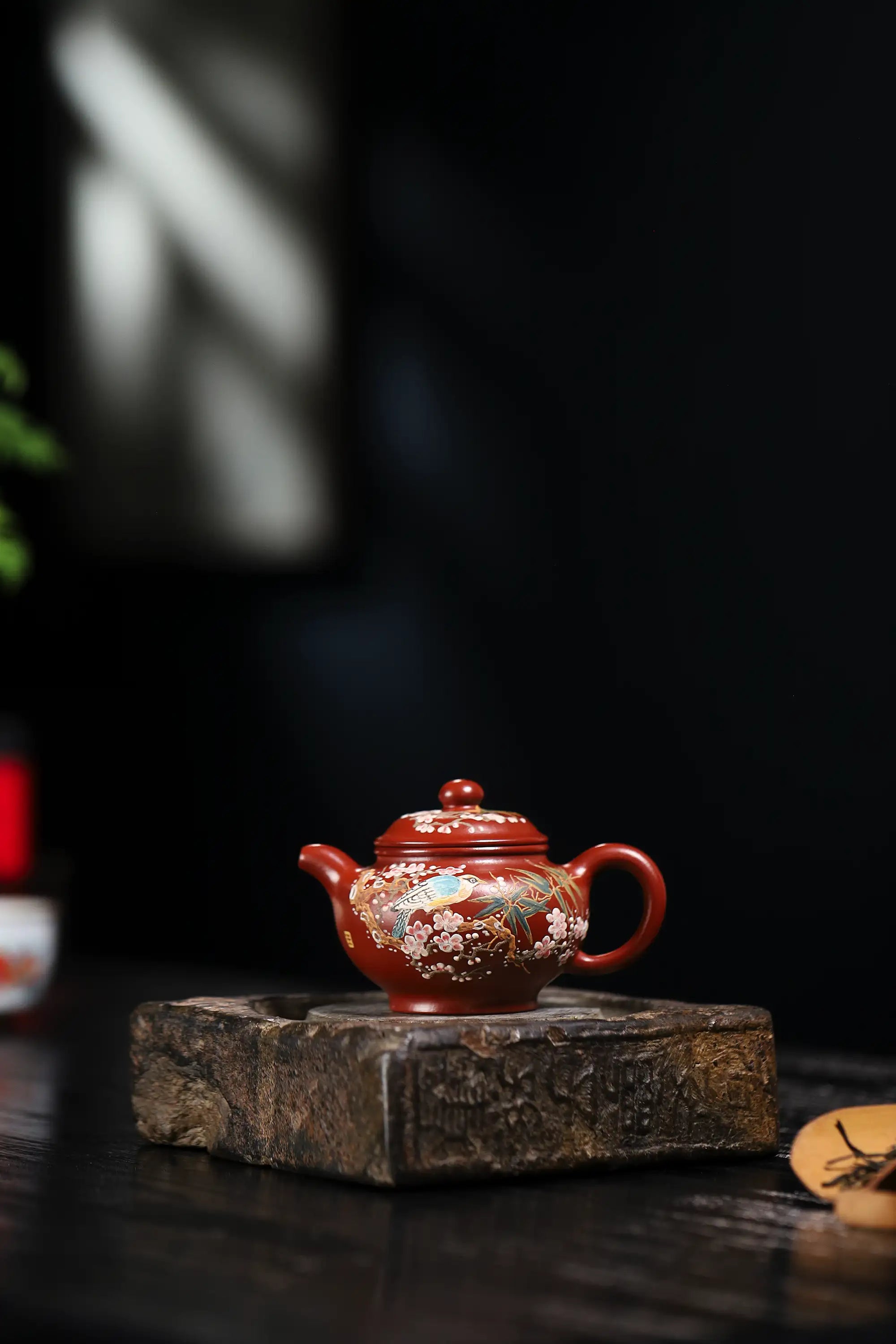 Magpie & Plum Blossom Painting Fully Handmade Zhu Ni Clay 'Duo Zhi' Yixing Teapot