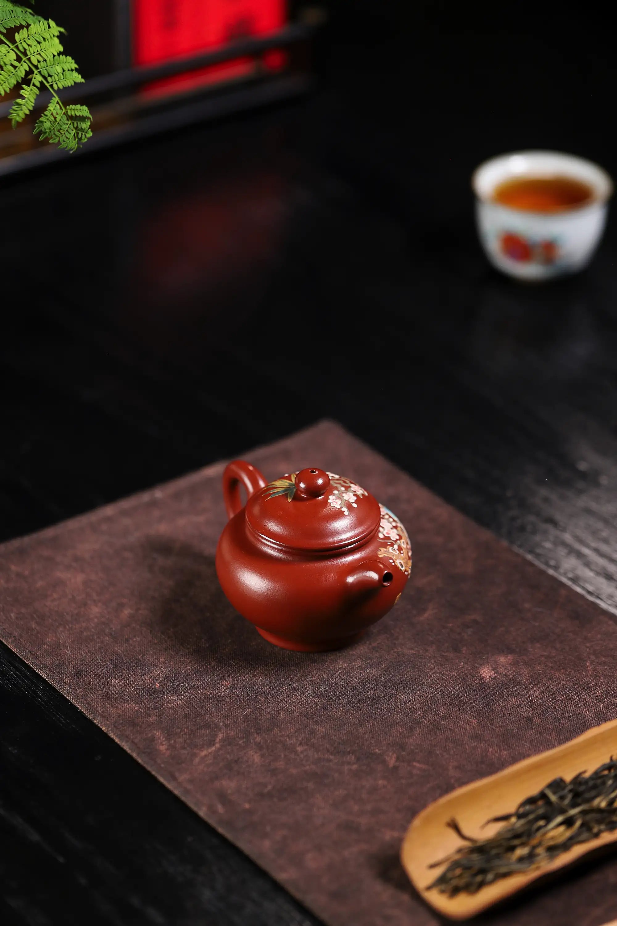 Magpie & Plum Blossom Painting Fully Handmade Zhu Ni Clay 'Duo Zhi' Yixing Teapot
