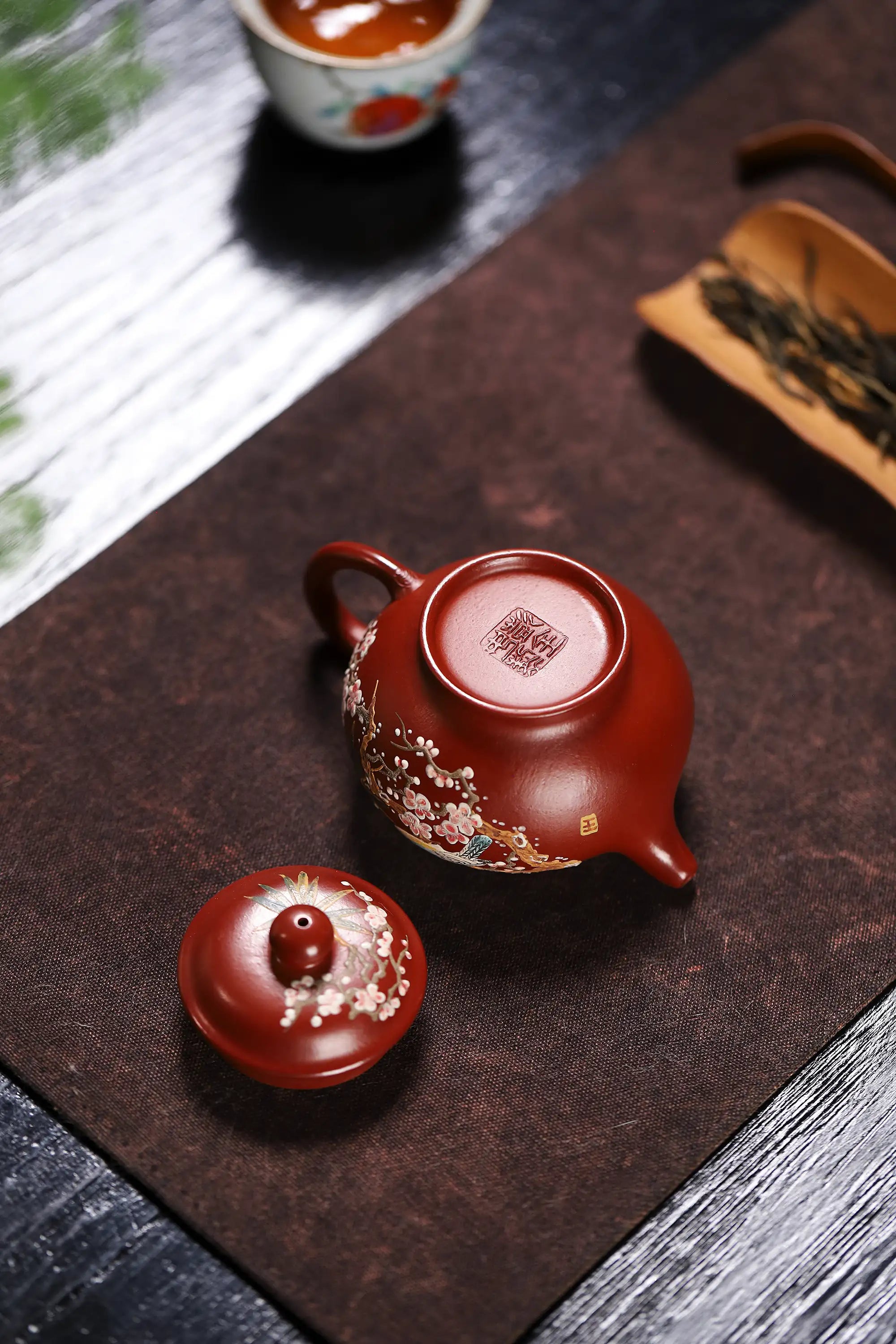 Magpie & Plum Blossom Painting Fully Handmade Zhu Ni Clay 'Duo Zhi' Yixing Teapot