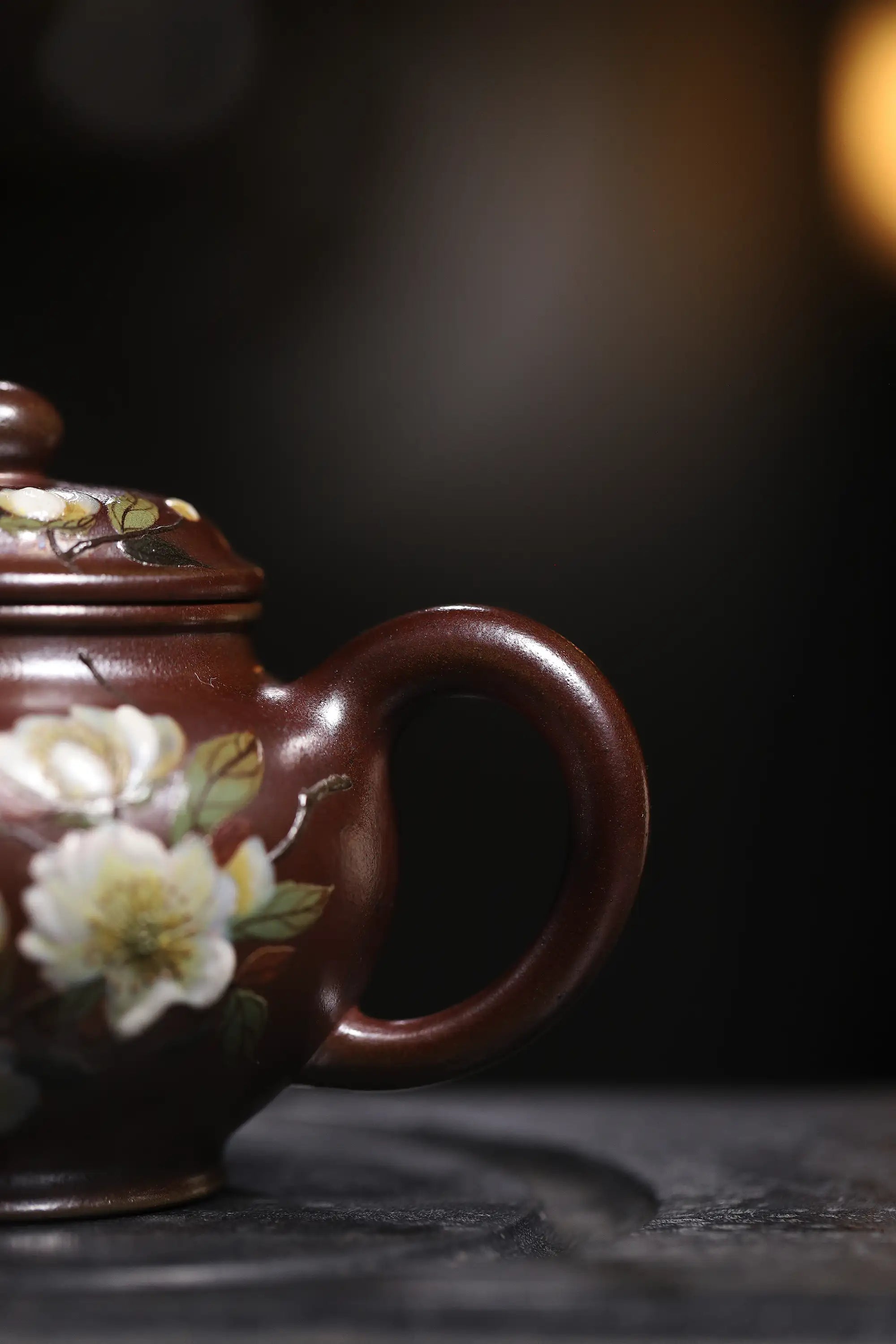 Orchid Painting Fully Handmade Tianqing-Purple Clay 'Duo Zhi' Yixing Teapot