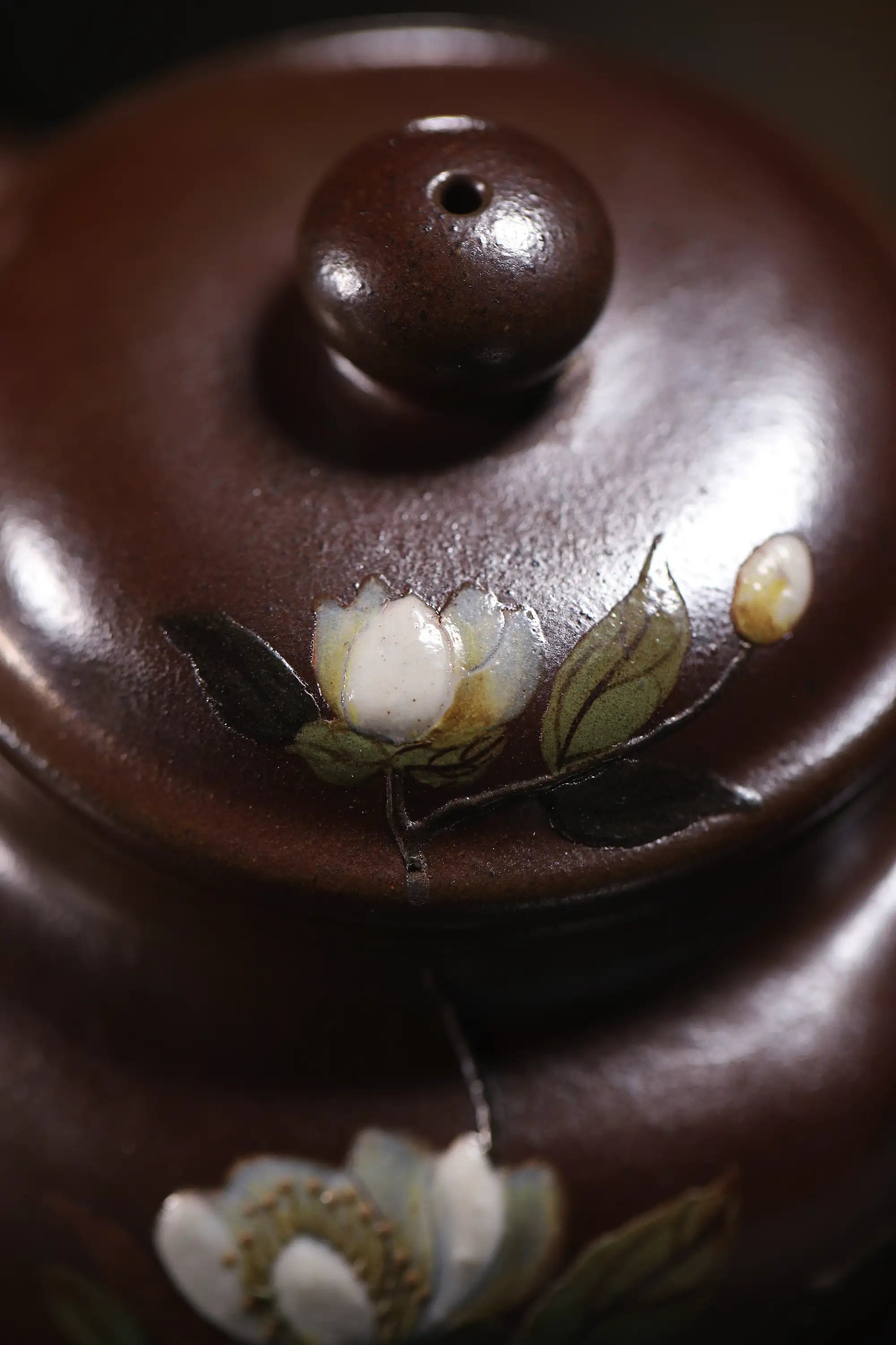 Orchid Painting Fully Handmade Tianqing-Purple Clay 'Duo Zhi' Yixing Teapot