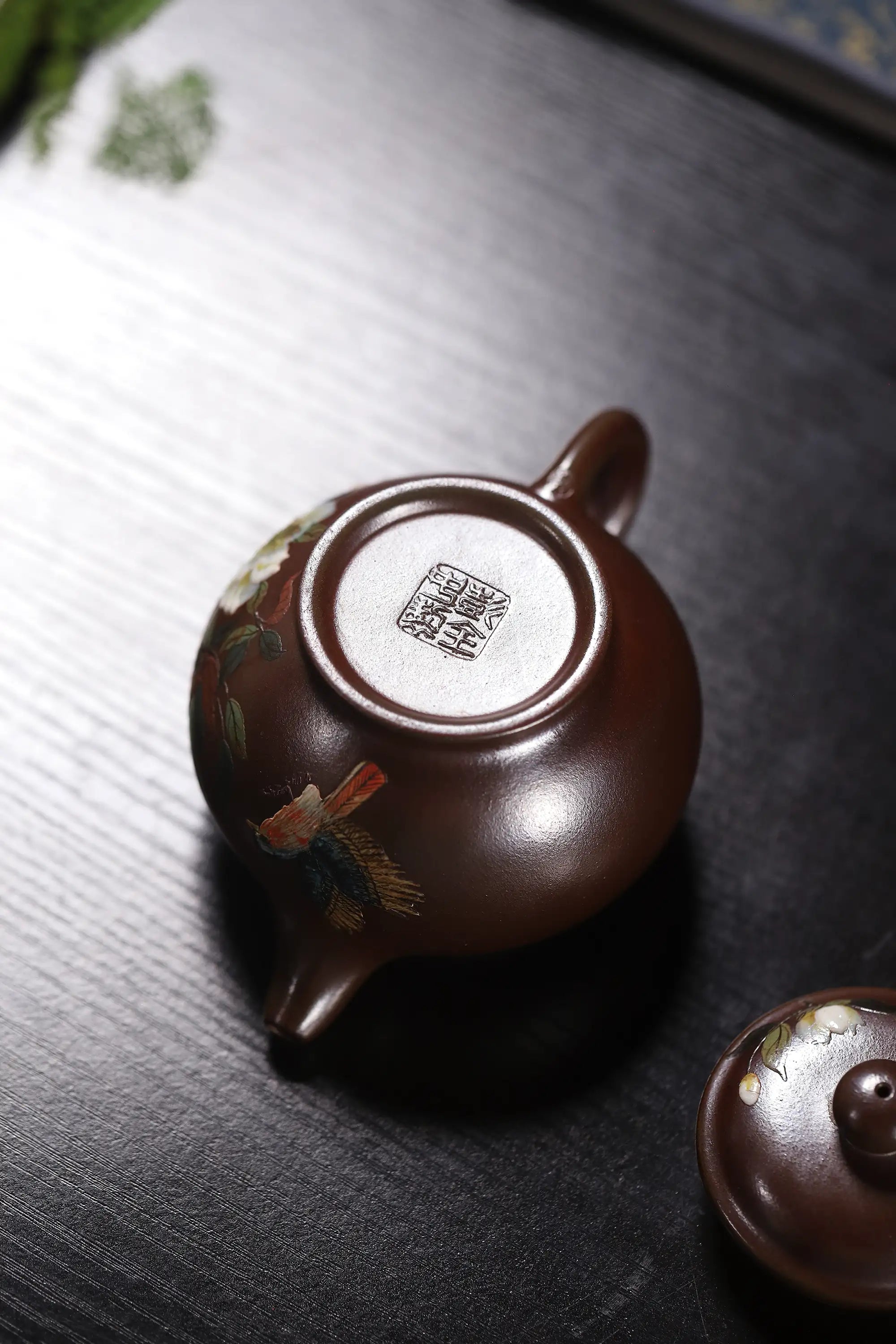 Orchid Painting Fully Handmade Tianqing-Purple Clay 'Duo Zhi' Yixing Teapot