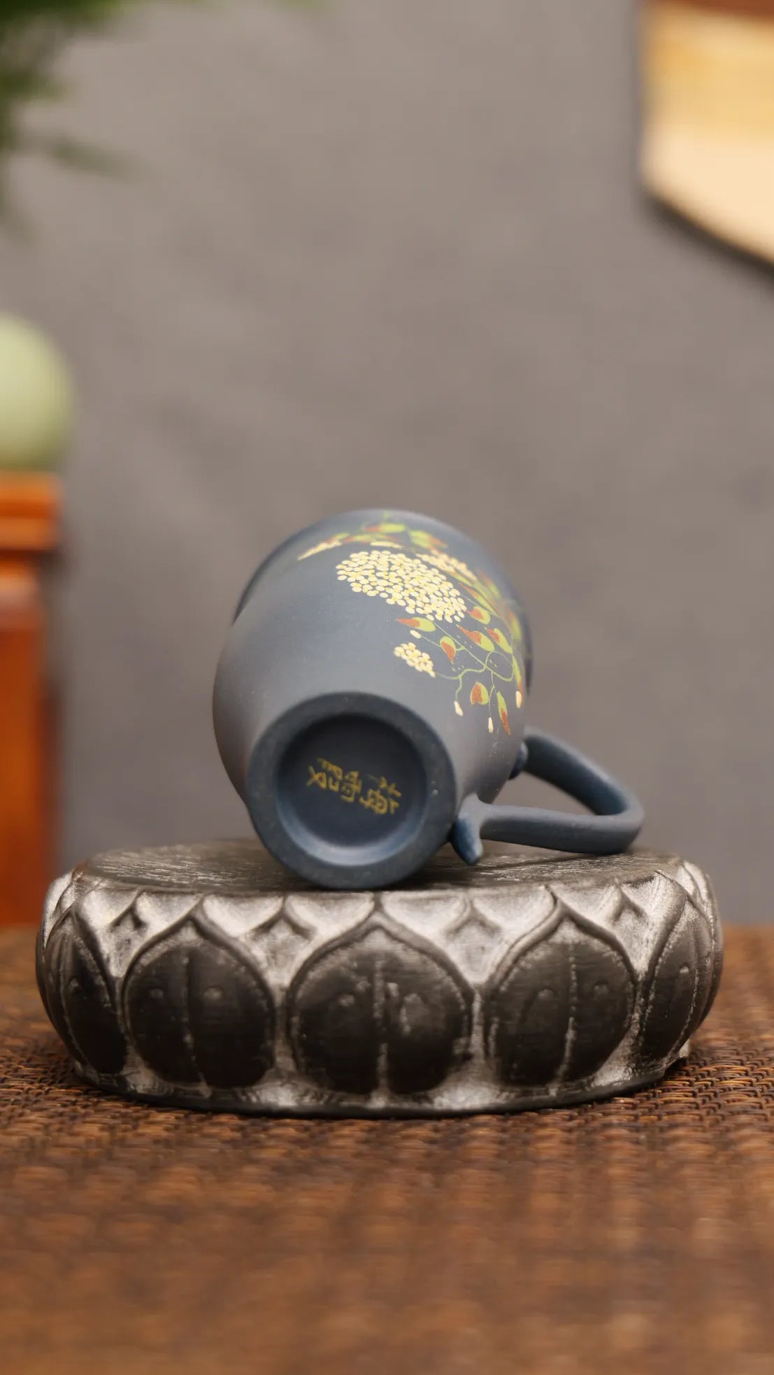Eternal Blossom: Yixing Zisha Teacup with Butterfly Dance