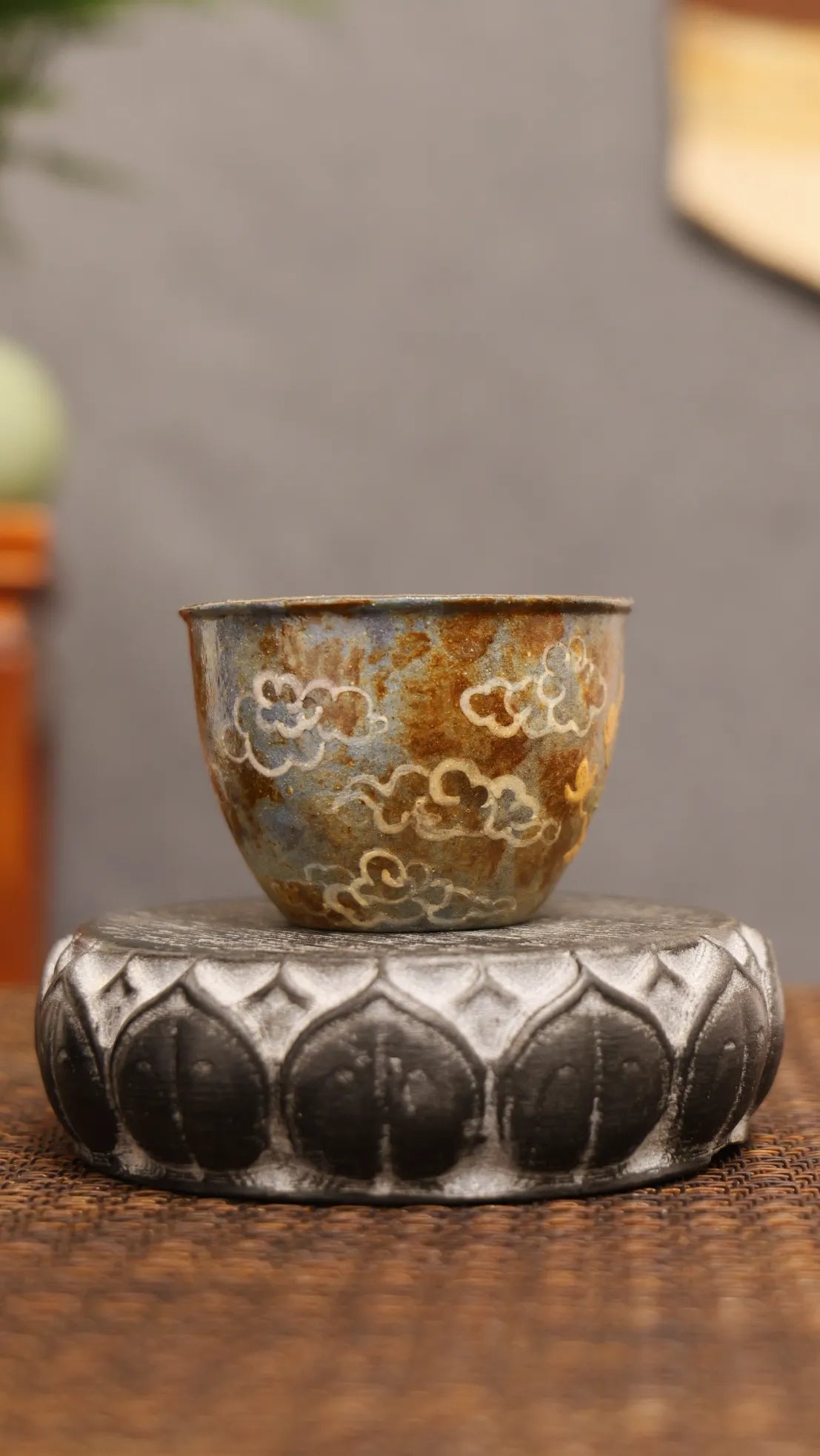 Dunhuang Pilgrim’s Chalice: Yixing Zisha Teacup with Cloud & Bird Motif