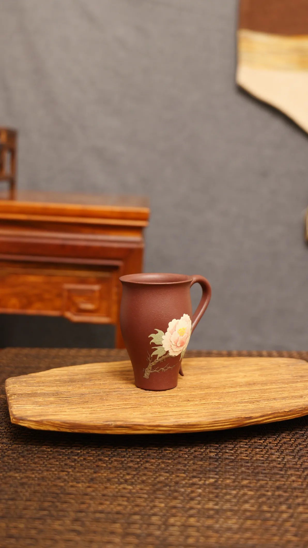 Royal Blossom: Yixing Zisha Peony Teacup