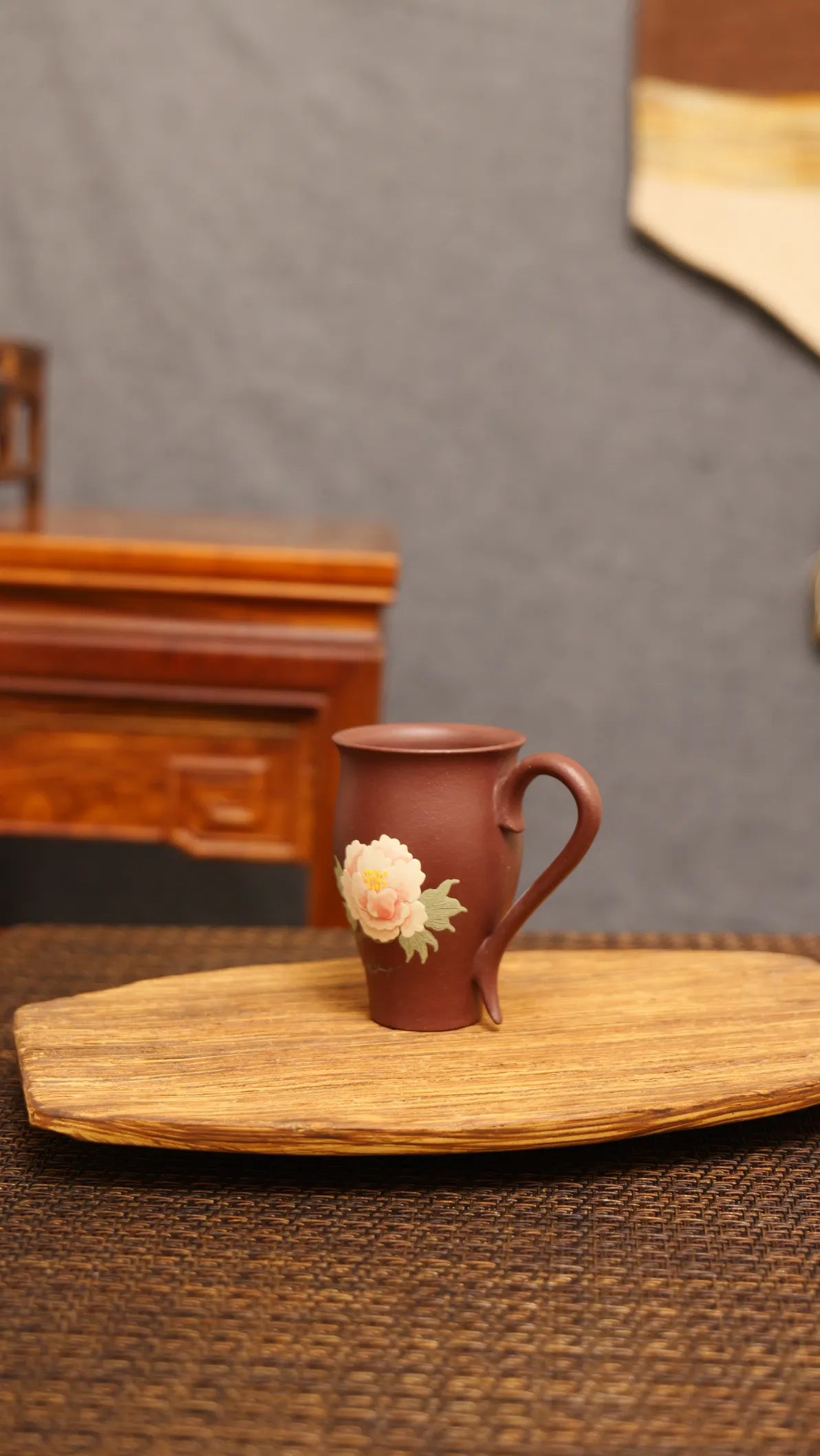 Royal Blossom: Yixing Zisha Peony Teacup