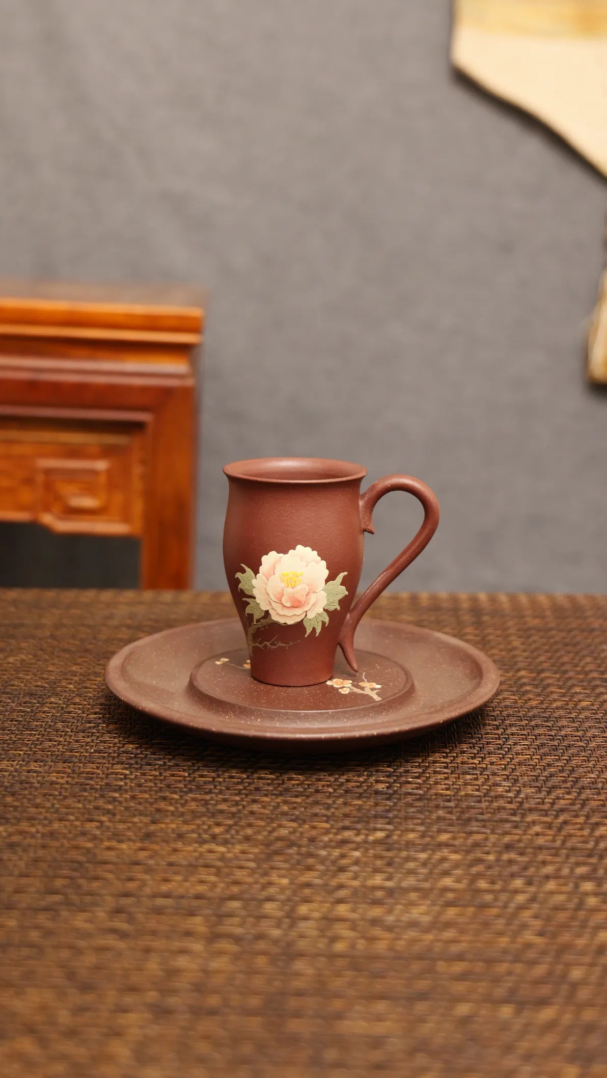 Royal Blossom: Yixing Zisha Peony Teacup