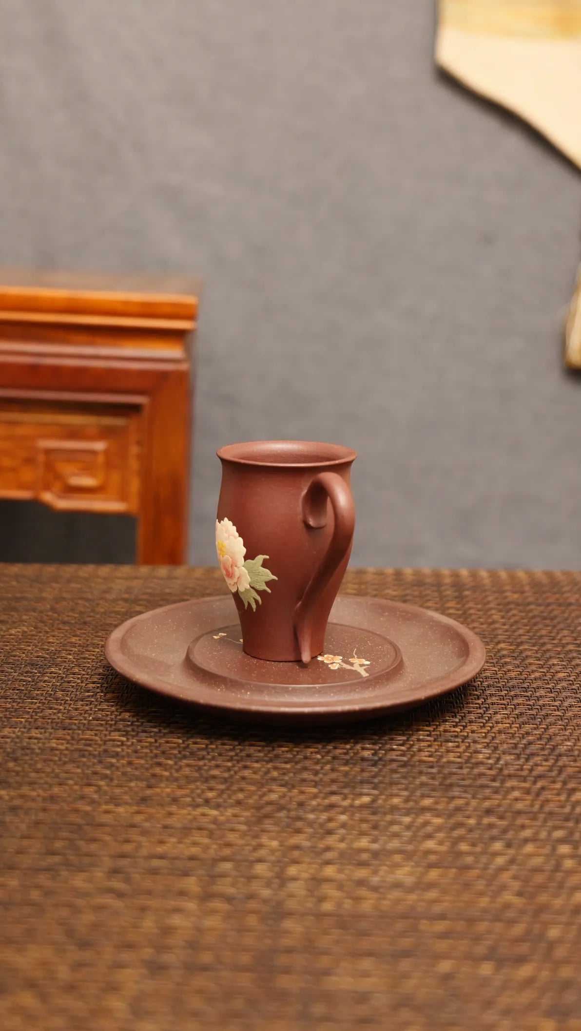 Royal Blossom: Yixing Zisha Peony Teacup