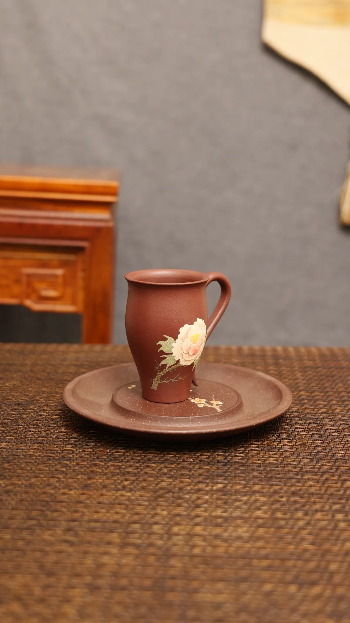 Royal Blossom: Yixing Zisha Peony Teacup