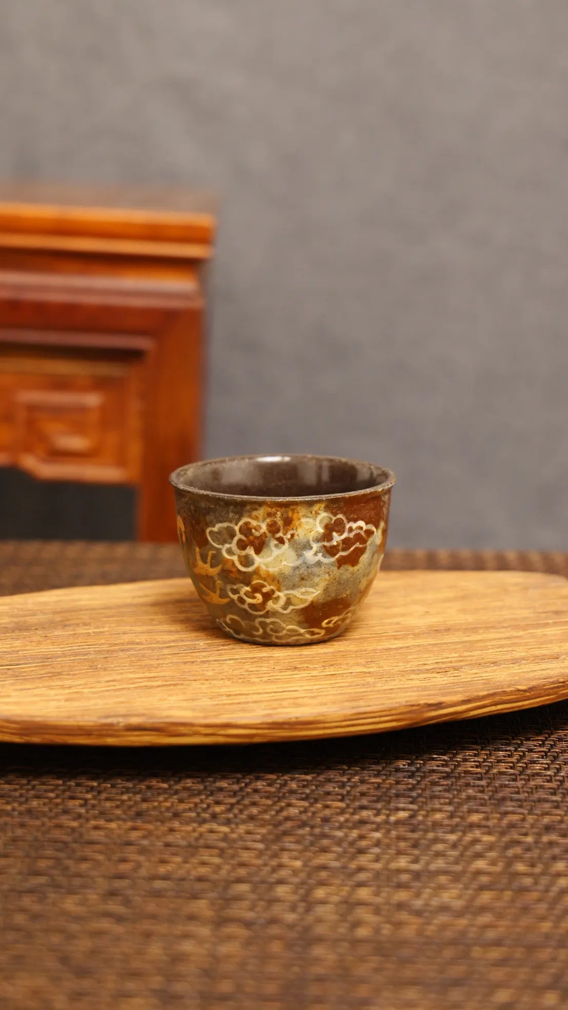 Dunhuang Pilgrim’s Chalice: Yixing Zisha Teacup with Cloud & Bird Motif