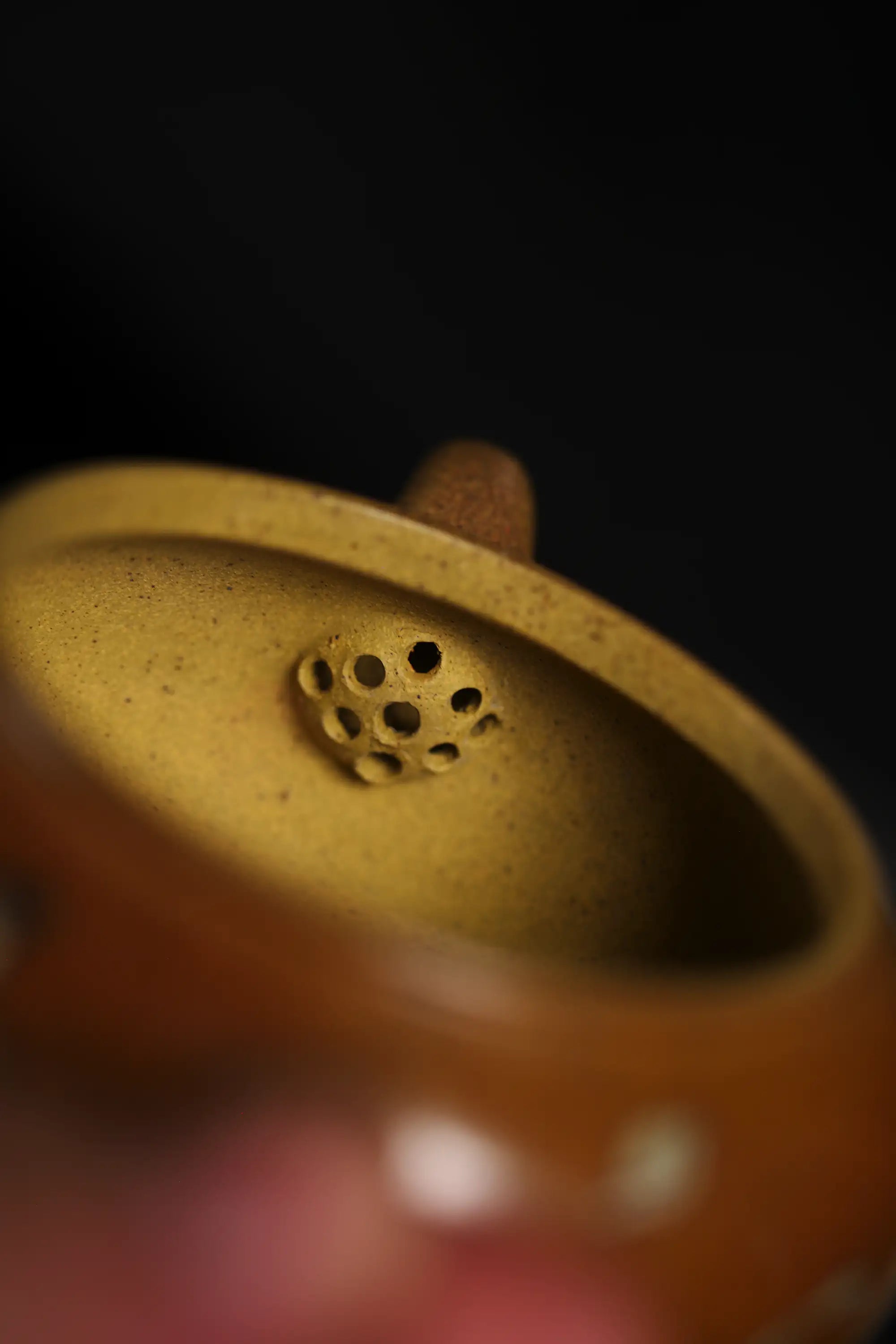 Peony & Butterfly Painting Fully Handmade Golden Duan Clay Yixing Teapot