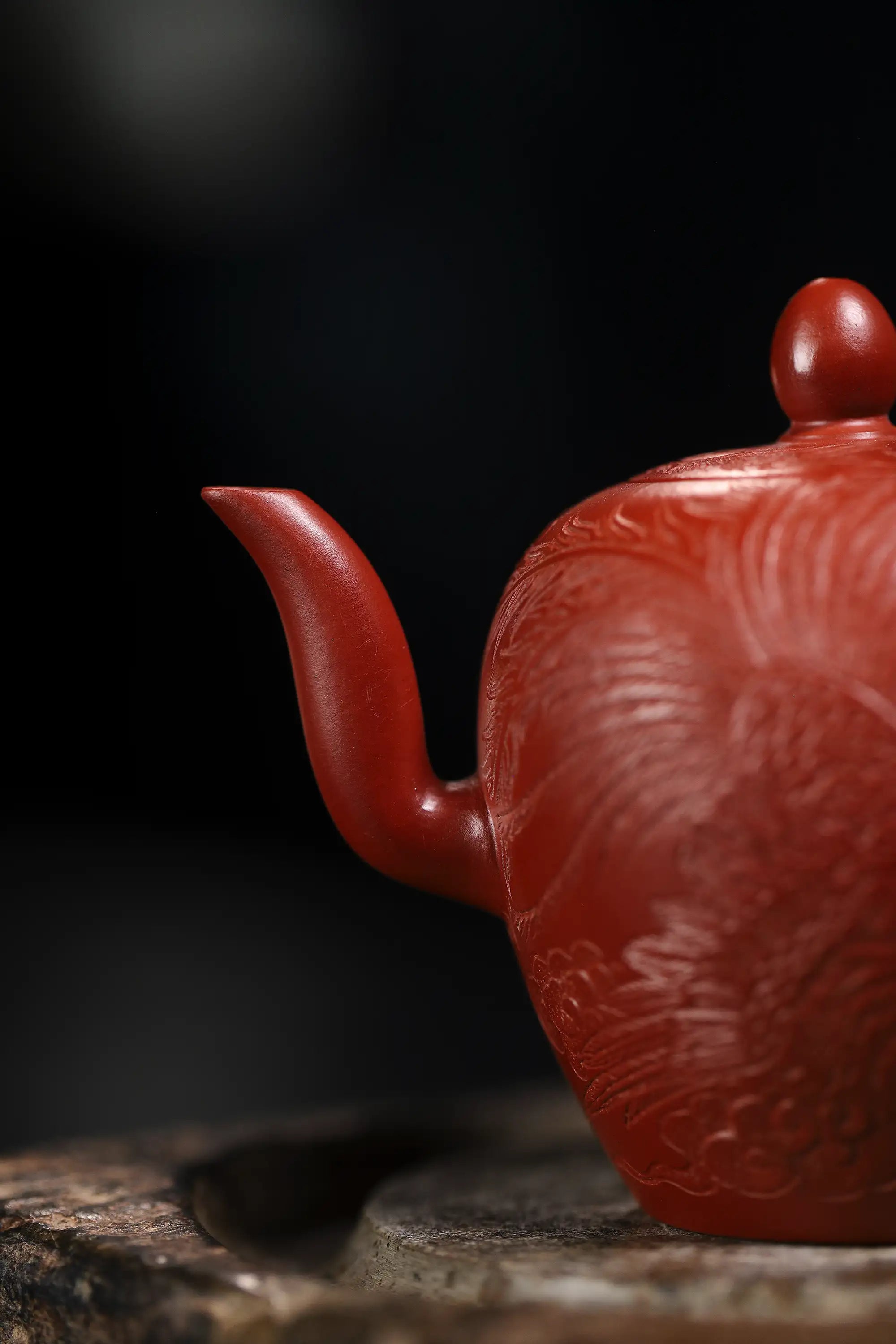 Phoenix Carving Fully Handmade Zhu Ni 'Beauty's Shoulder' Yixing Teapot