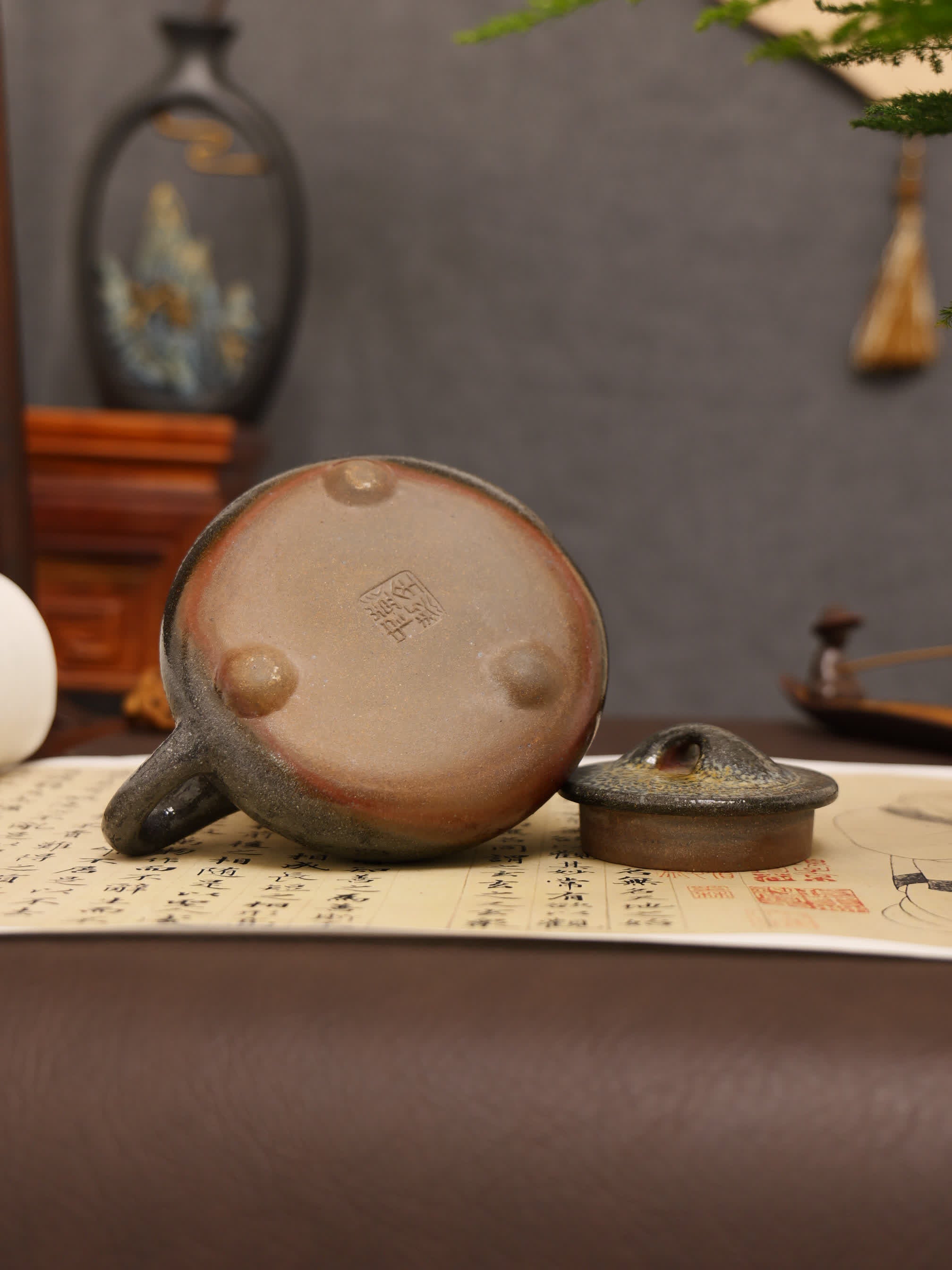 Plum Blossom Carving Fully Handmade Purple Clay 'Jingzhou Shi Piao' Yixing Teapot