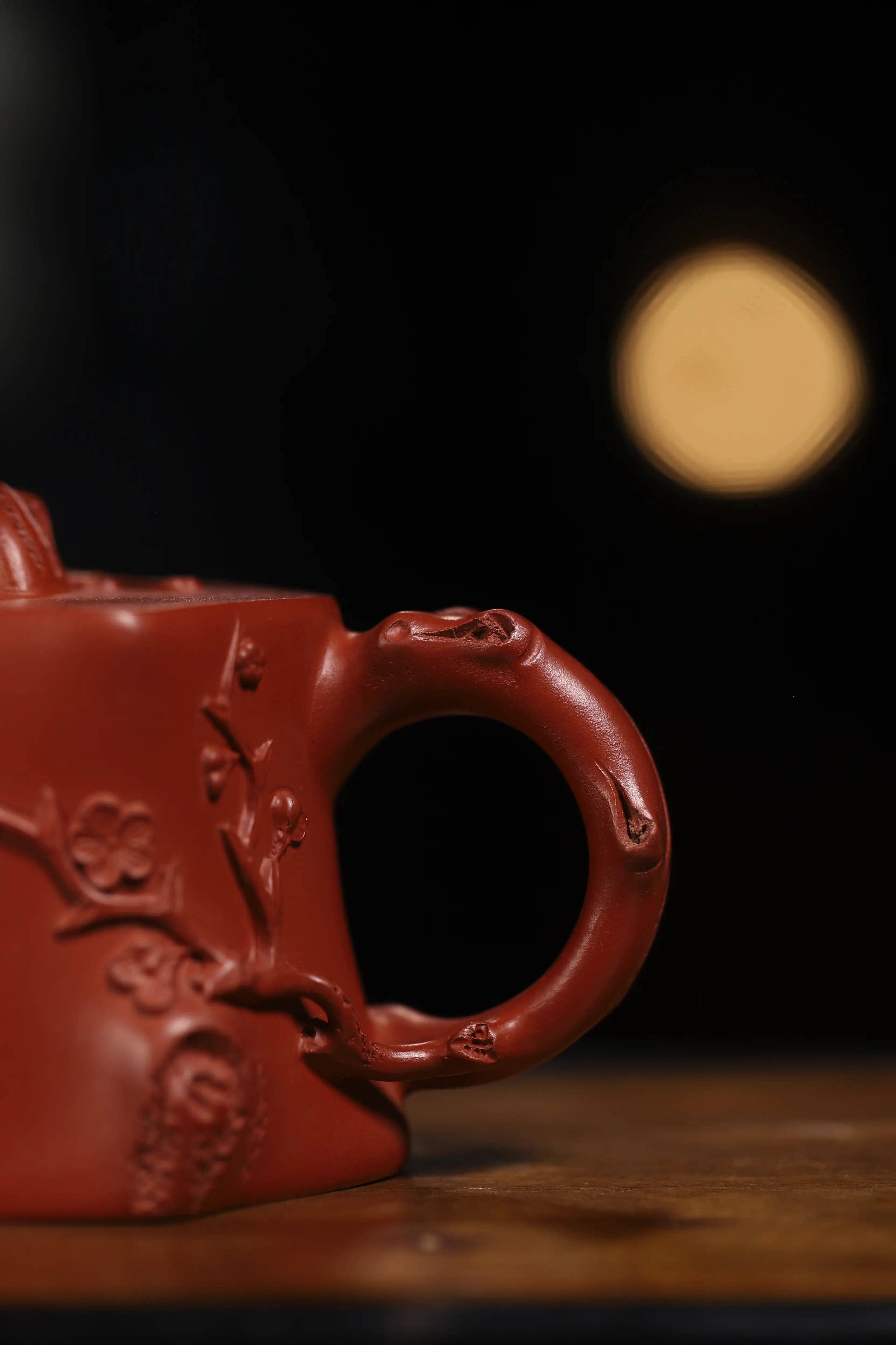 Plum Blossom Engraving Fully Handmade Zhu Ni Clay 'Mei Zhuang' Yixing Teapot