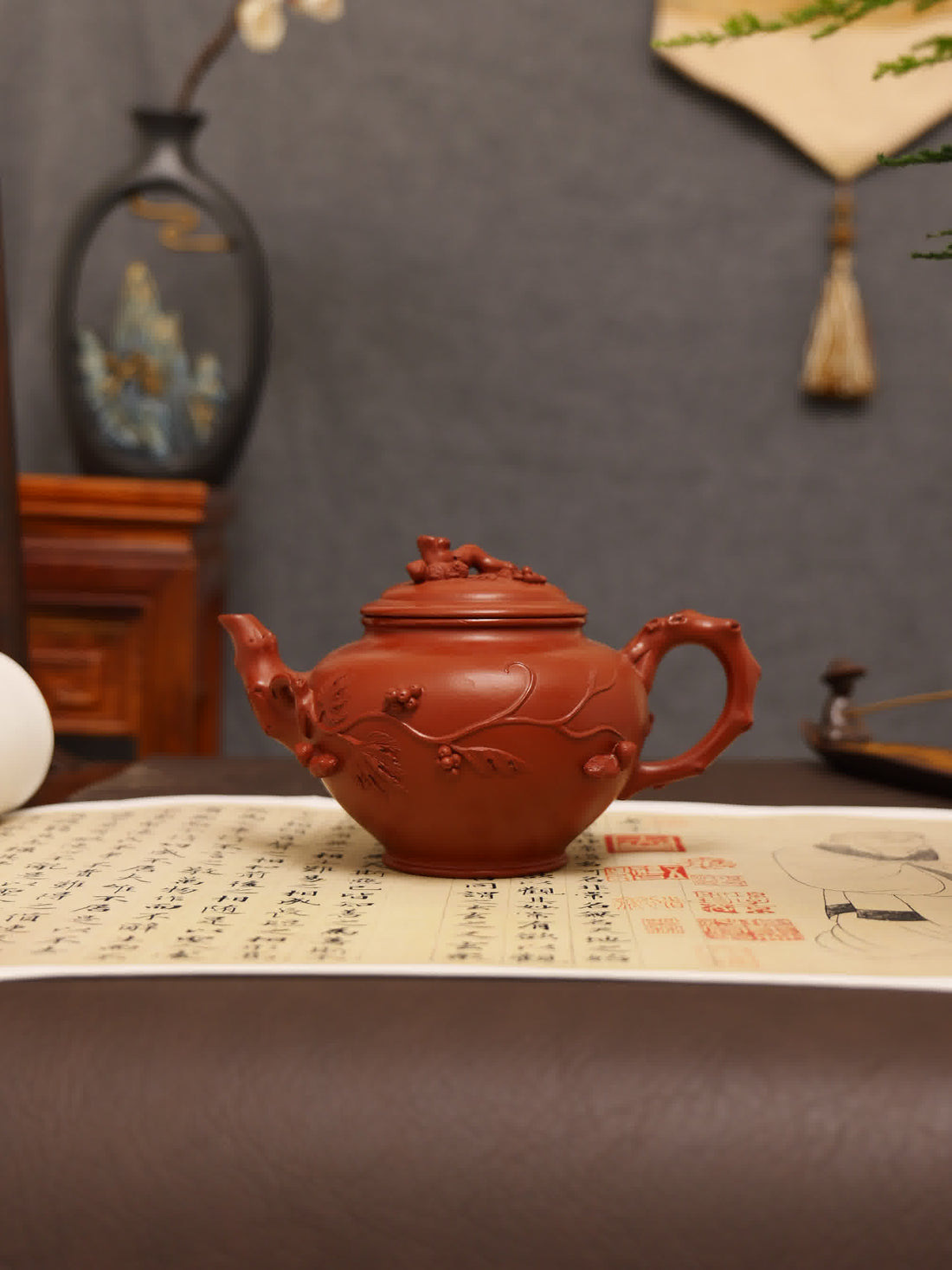 Plum Blossom Herald Spring Fully Handmade Zhu Ni Yixing Teapot