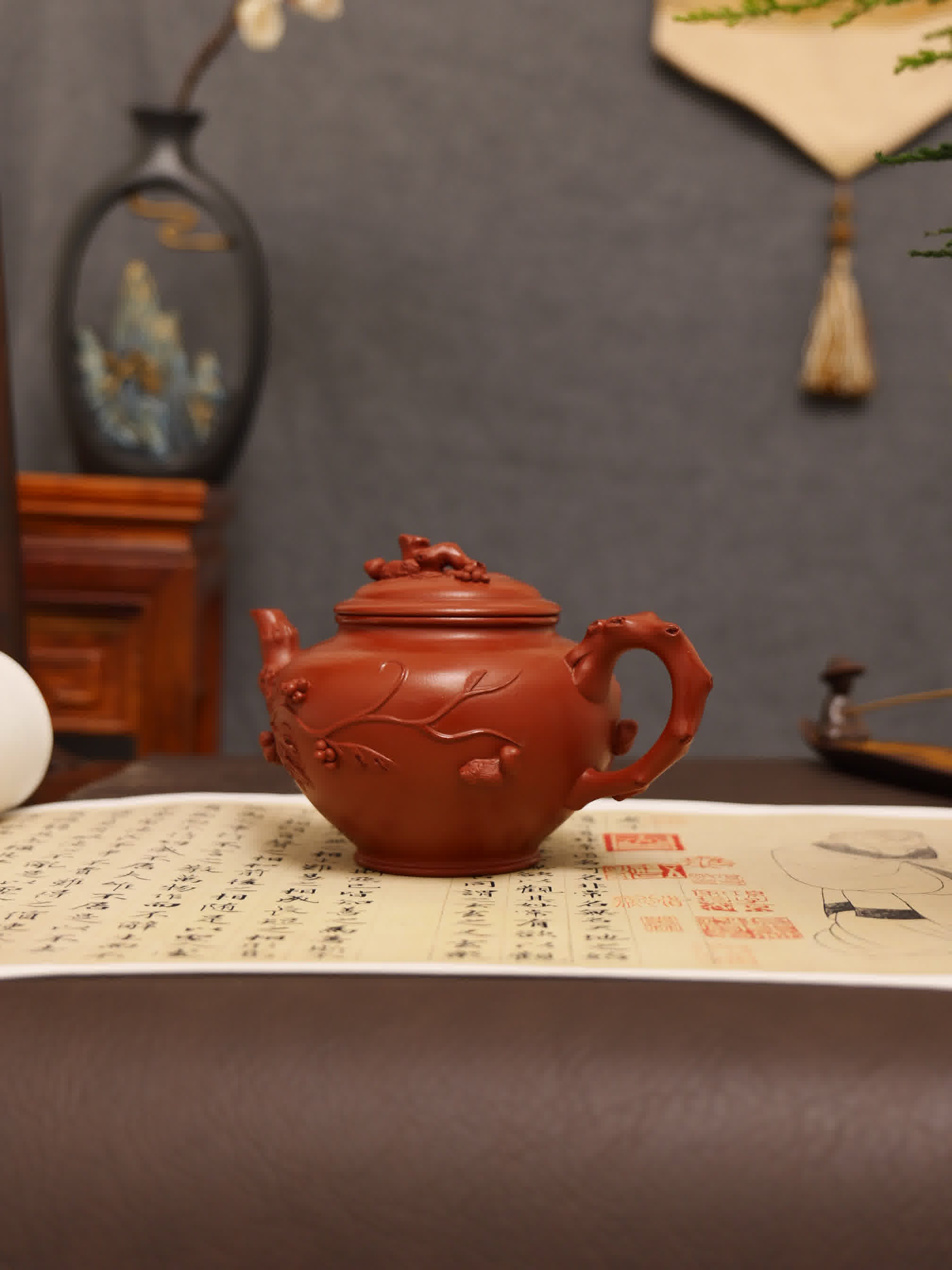 Plum Blossom Herald Spring Fully Handmade Zhu Ni Yixing Teapot