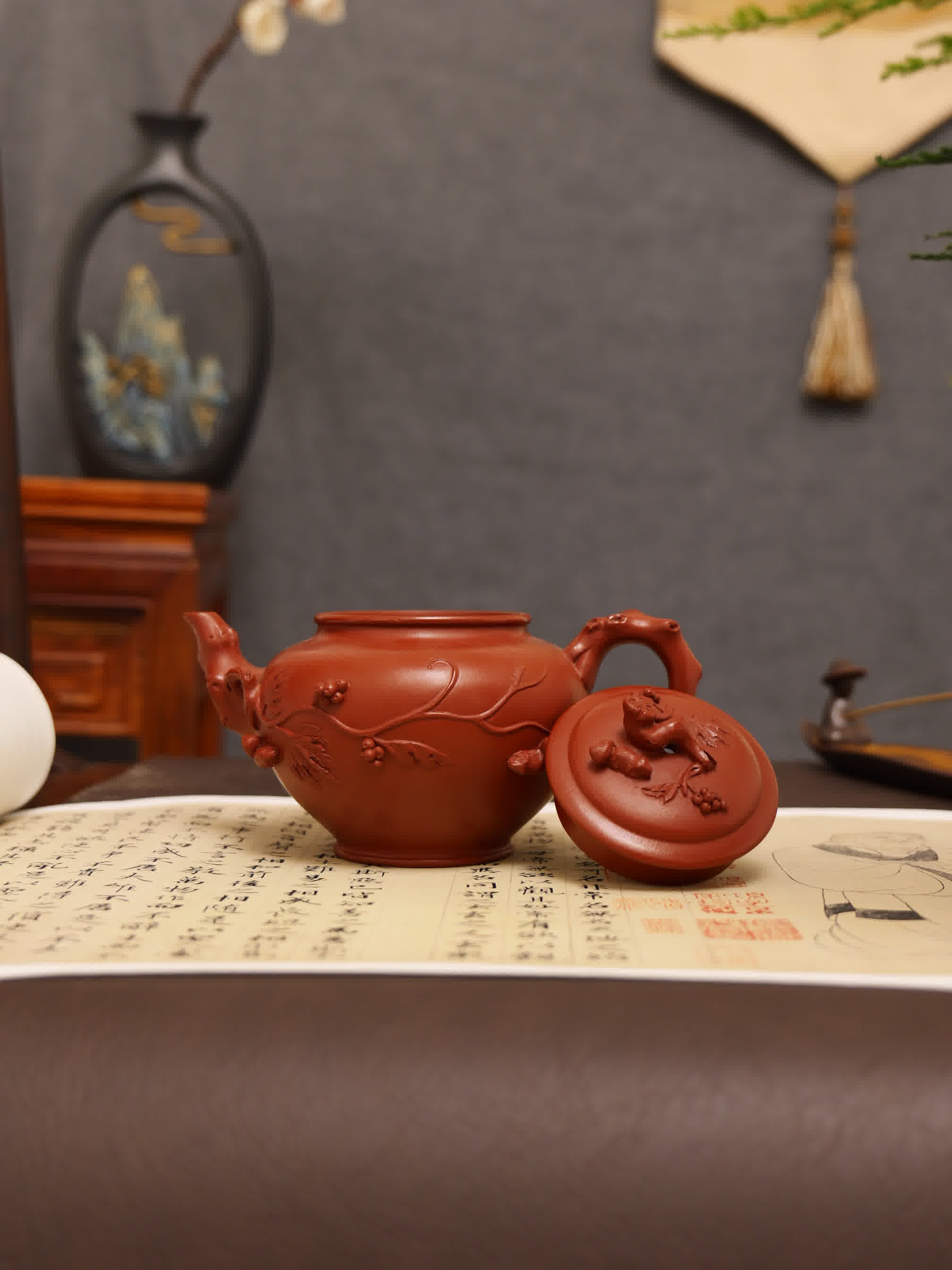 Plum Blossom Herald Spring Fully Handmade Zhu Ni Yixing Teapot