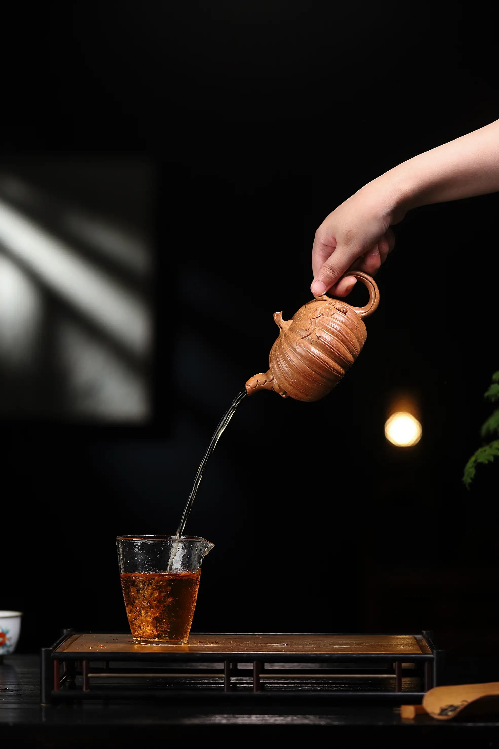Pumpkin Ribbed Pattern Fully Handmade Flocculent Golden Duan Clay Yixing Teapot