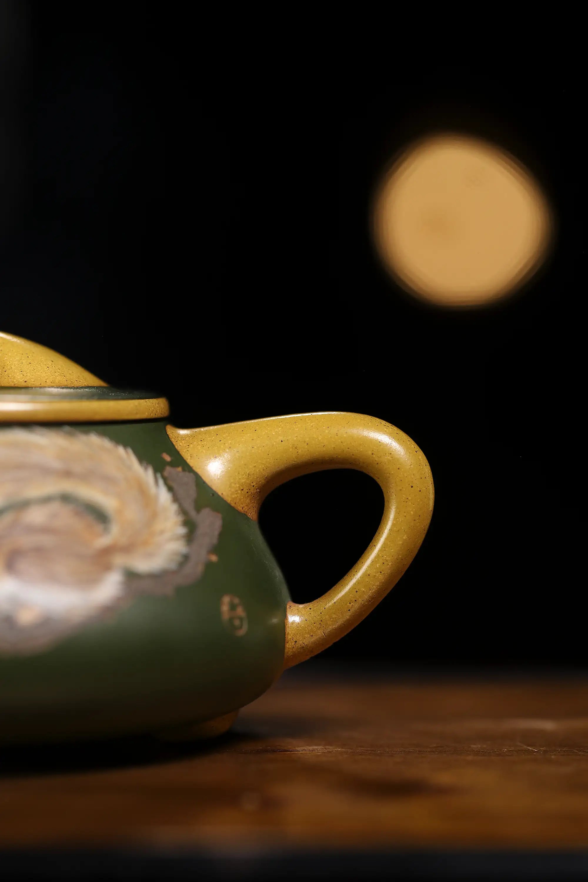 Squirrel Painting & Philosophical Inscription Fully Handmade Duan Clay 'Jingzhou Shi Piao' Yixing Teapot