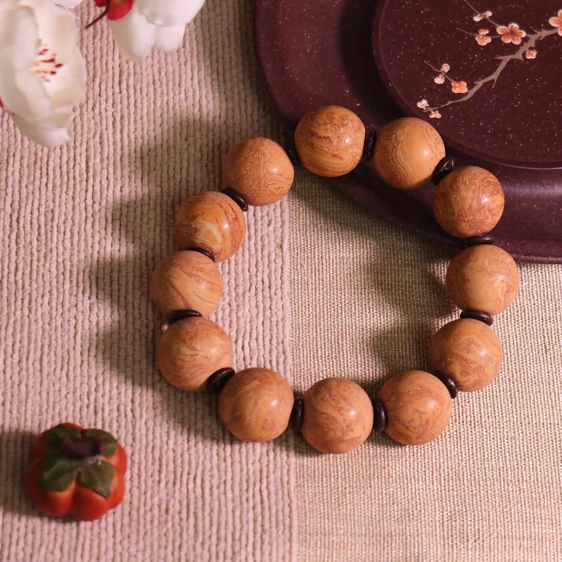 Warm Brown Flowing Pattern Dunhuang Colored Sand Bracelet