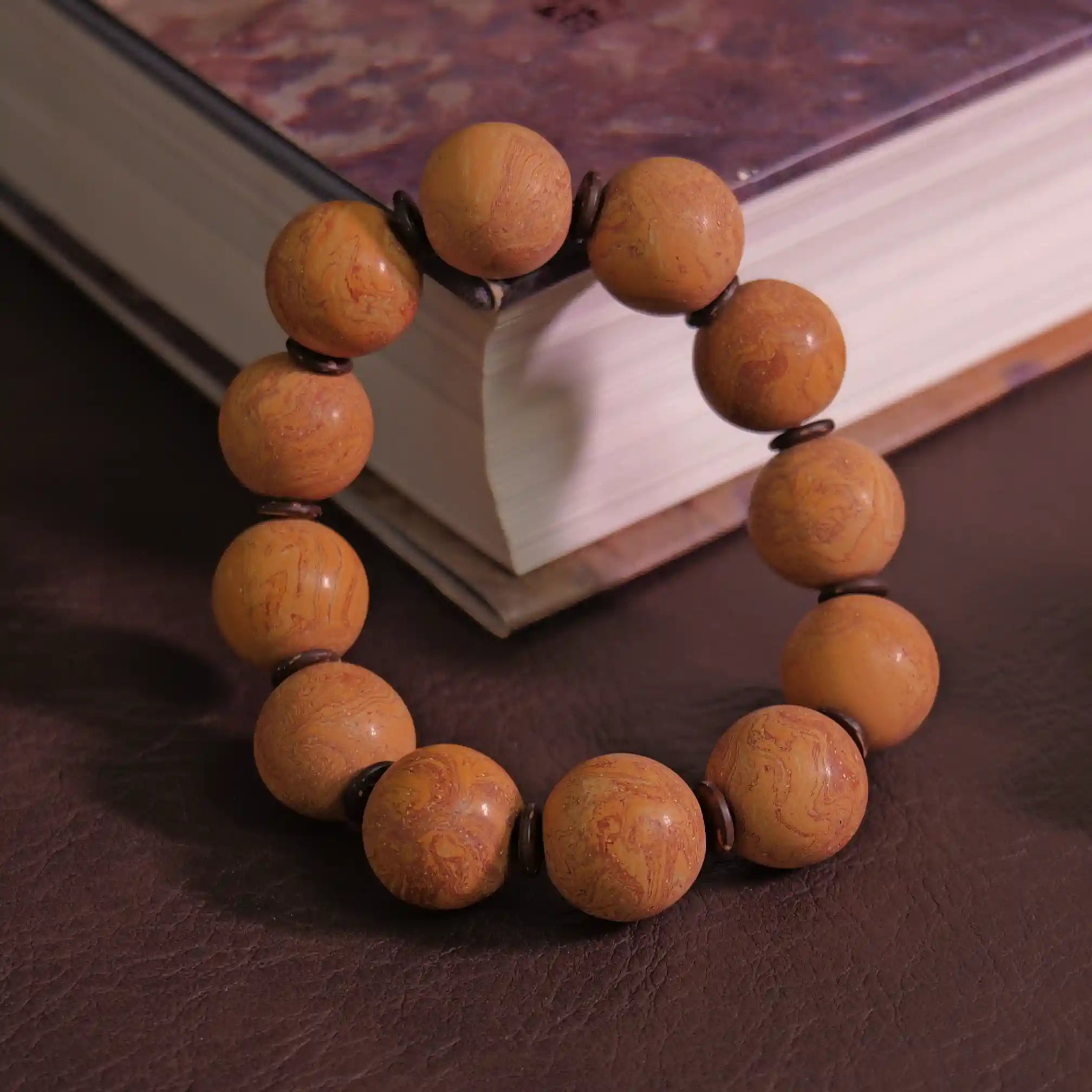 Warm Brown Flowing Pattern Dunhuang Colored Sand Bracelet
