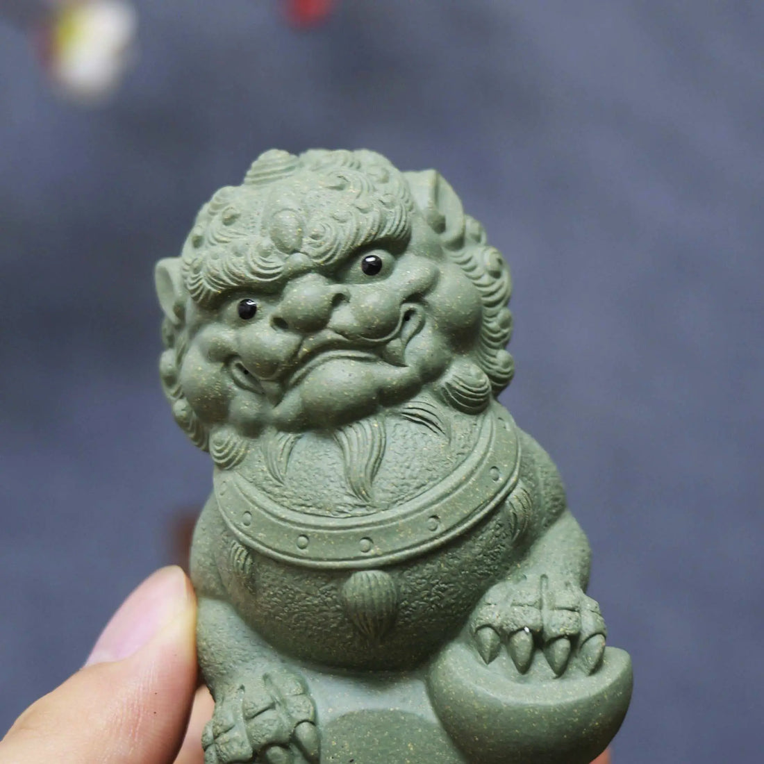 Yixing Clay Handmade Lying Lion Tea Pet (Auspicious Guardian Style)