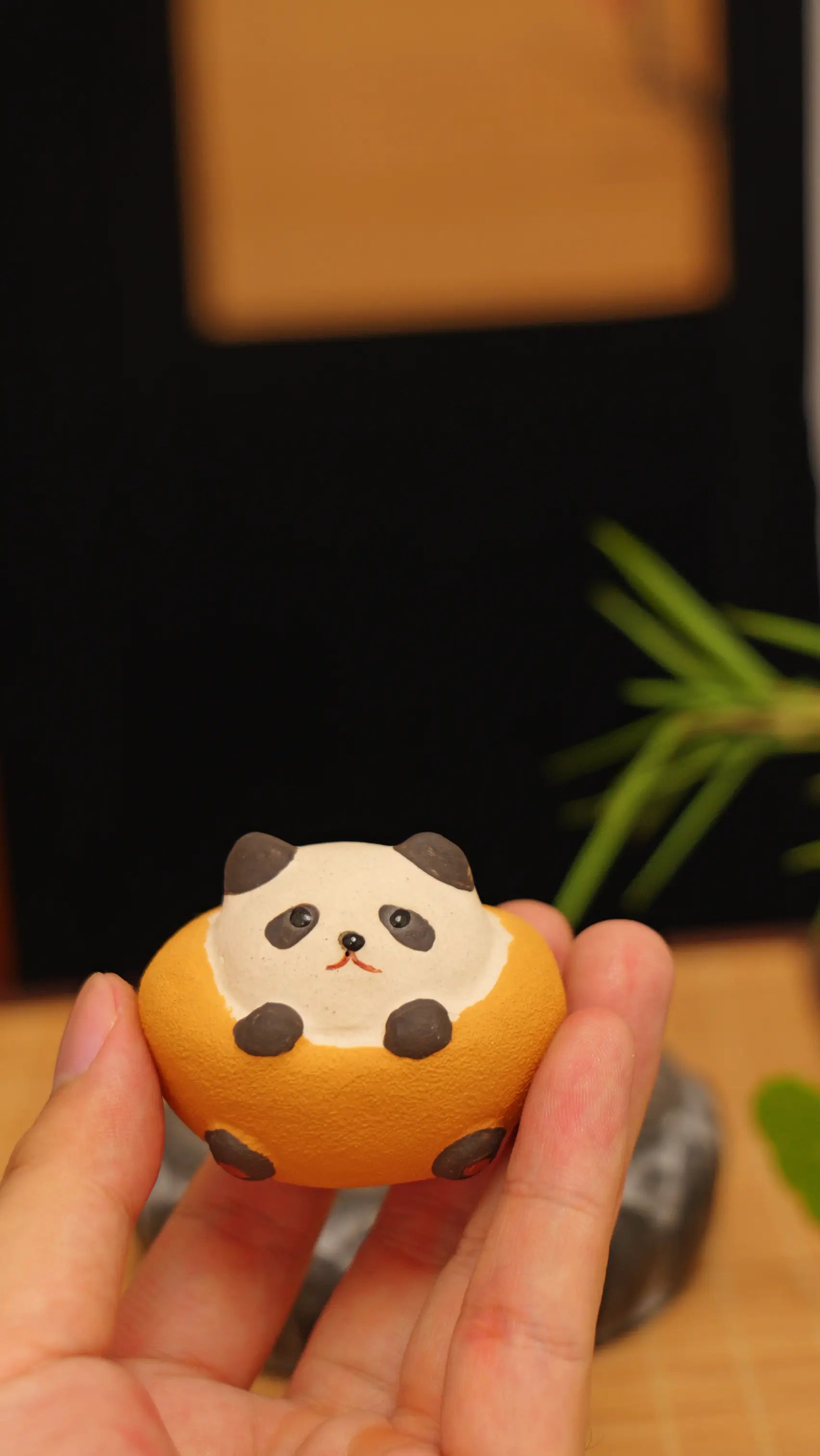 Yixing Zisha Handmade Yuanbao Panda Tea Pet