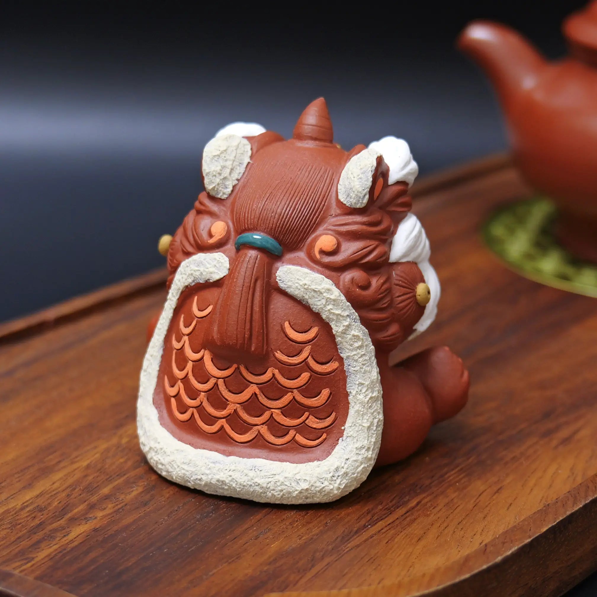 Yixing Zhu Ni Clay Handmade Sitting Guardian Lion Tea Pet