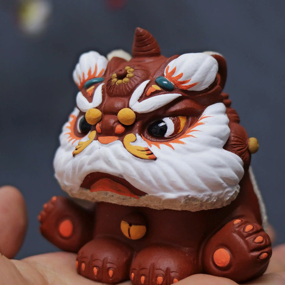 Yixing Zhu Ni Clay Handmade Sitting Guardian Lion Tea Pet