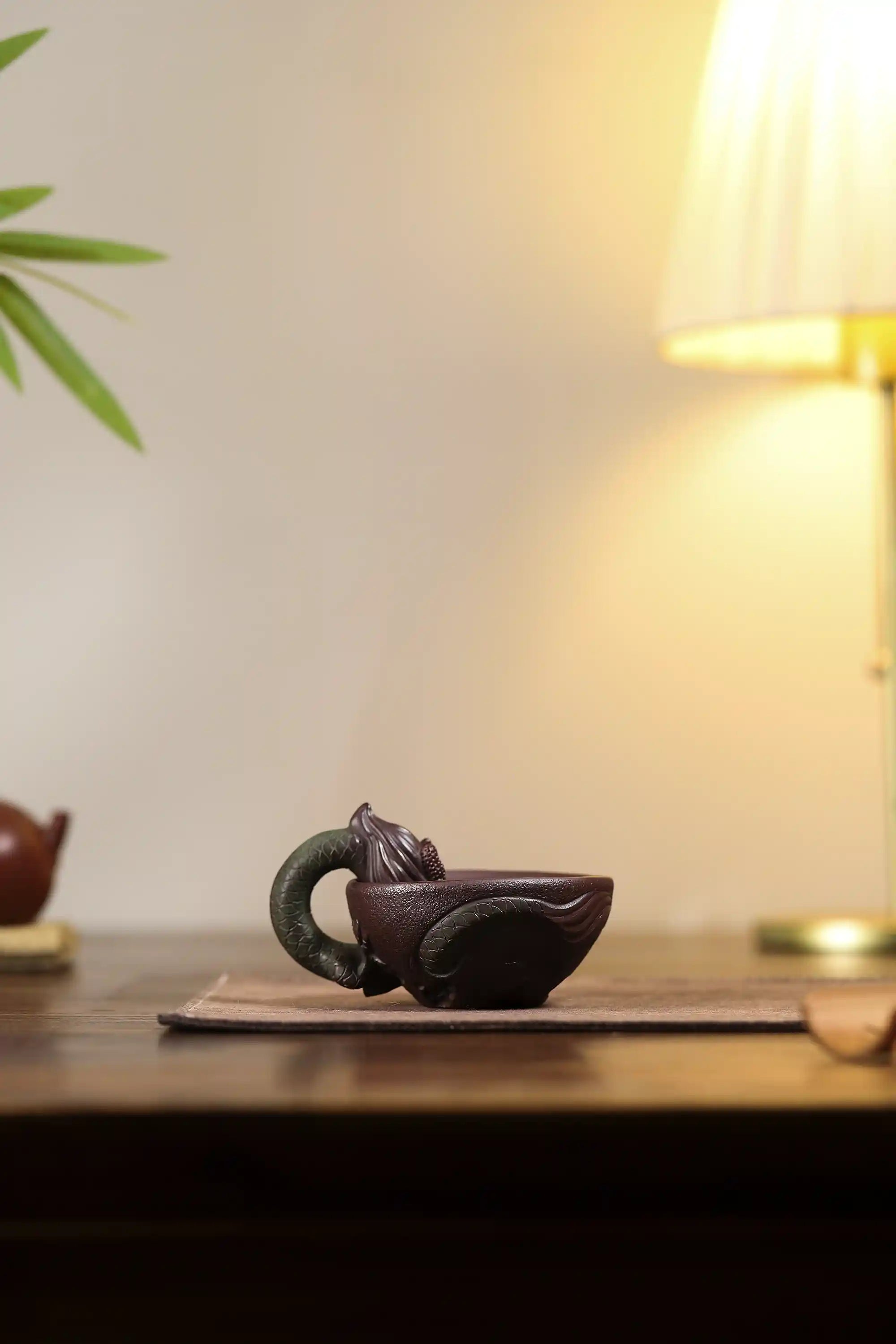 Yixing Zisha Hand-Carved Dragon Head Tea Cup