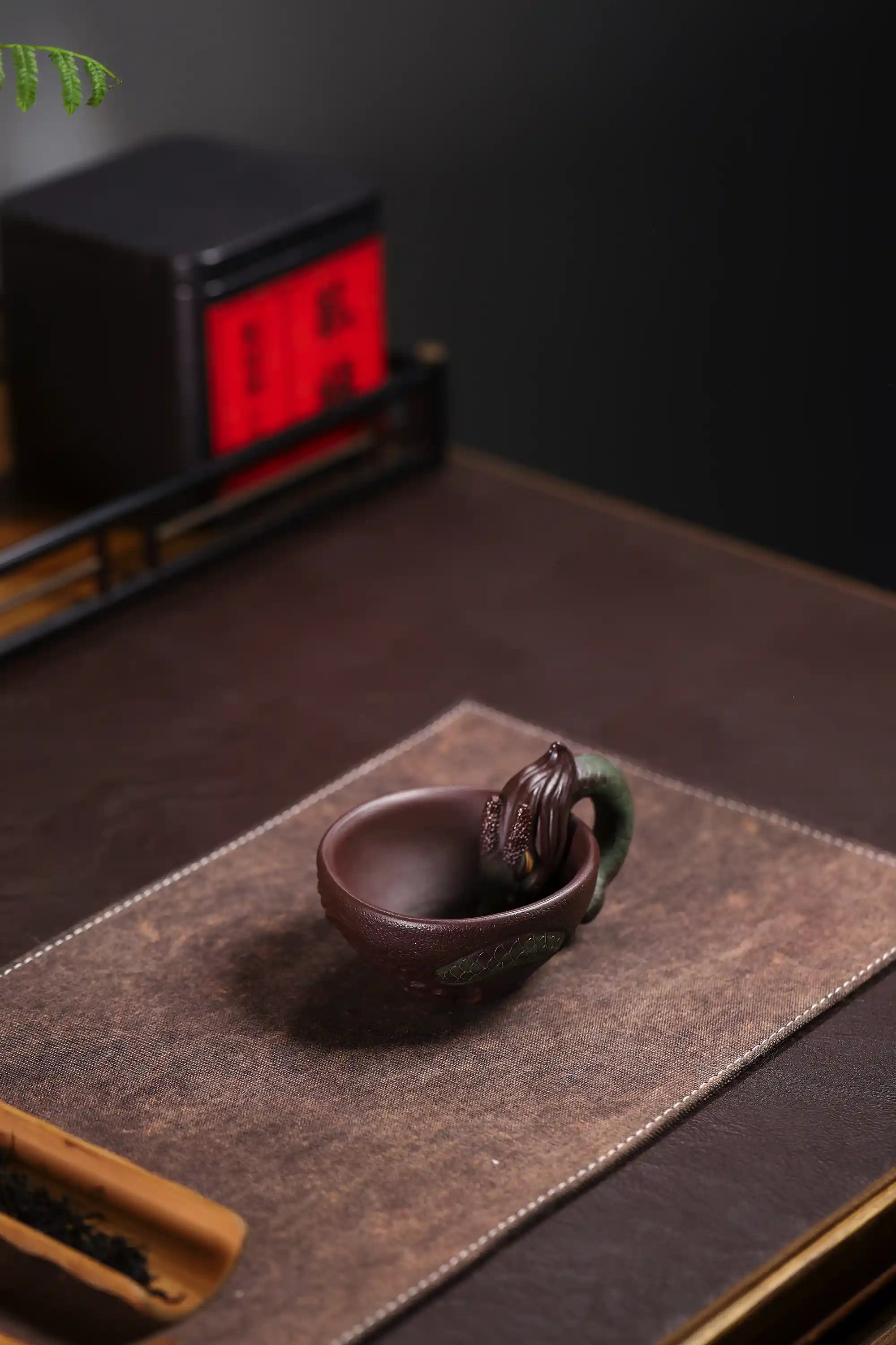 Yixing Zisha Hand-Carved Dragon Head Tea Cup