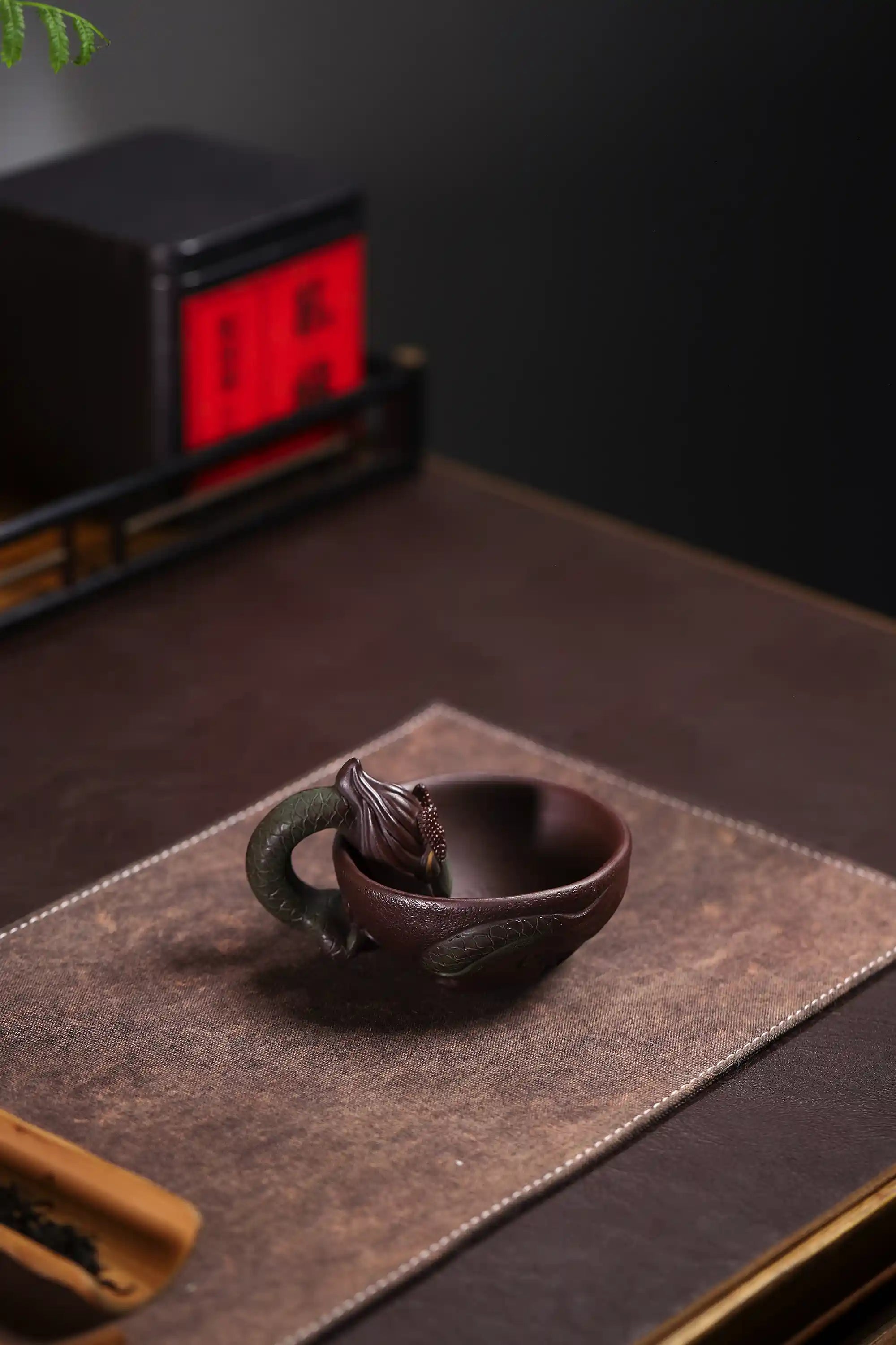 Yixing Zisha Hand-Carved Dragon Head Tea Cup