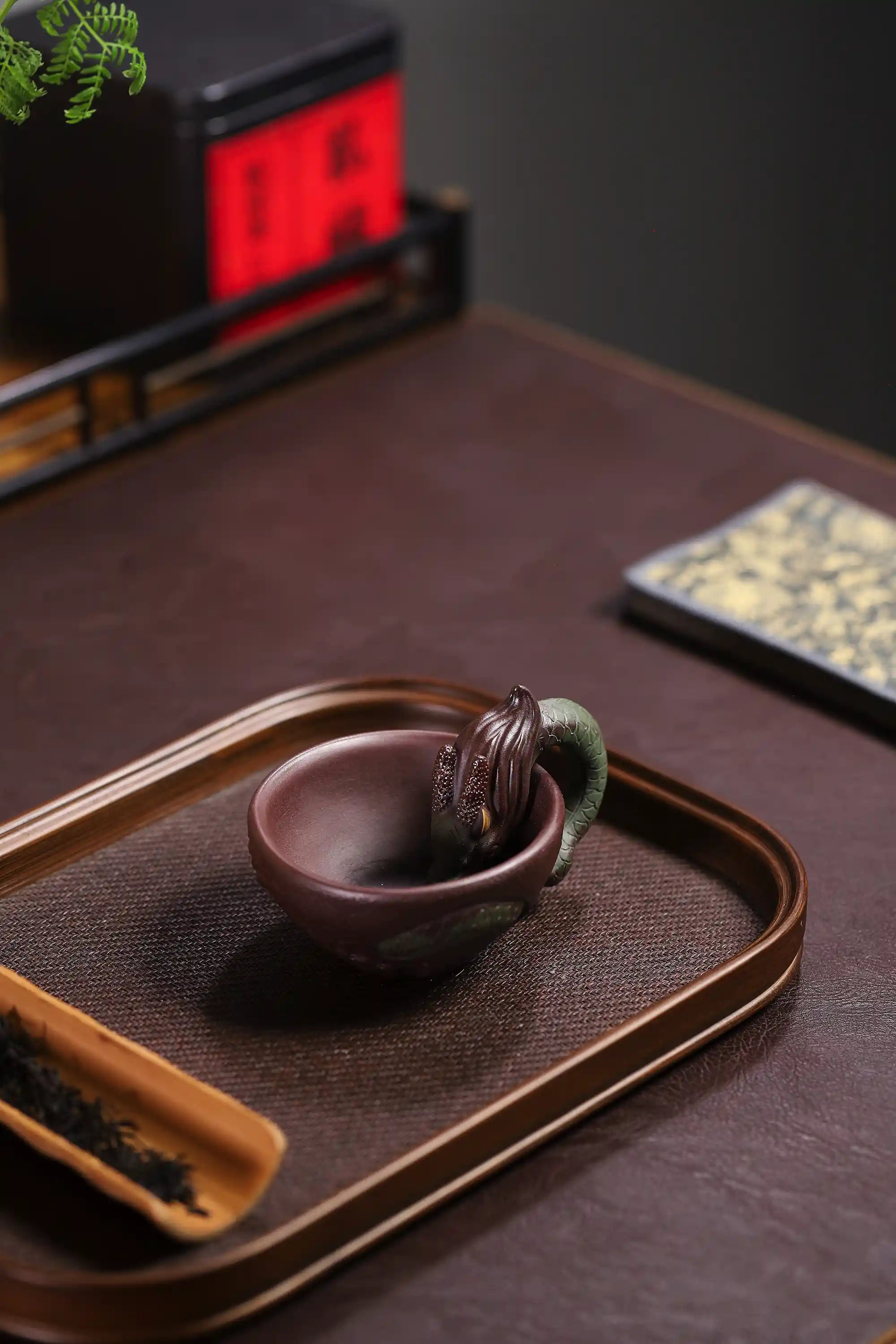 Yixing Zisha Hand-Carved Dragon Head Tea Cup