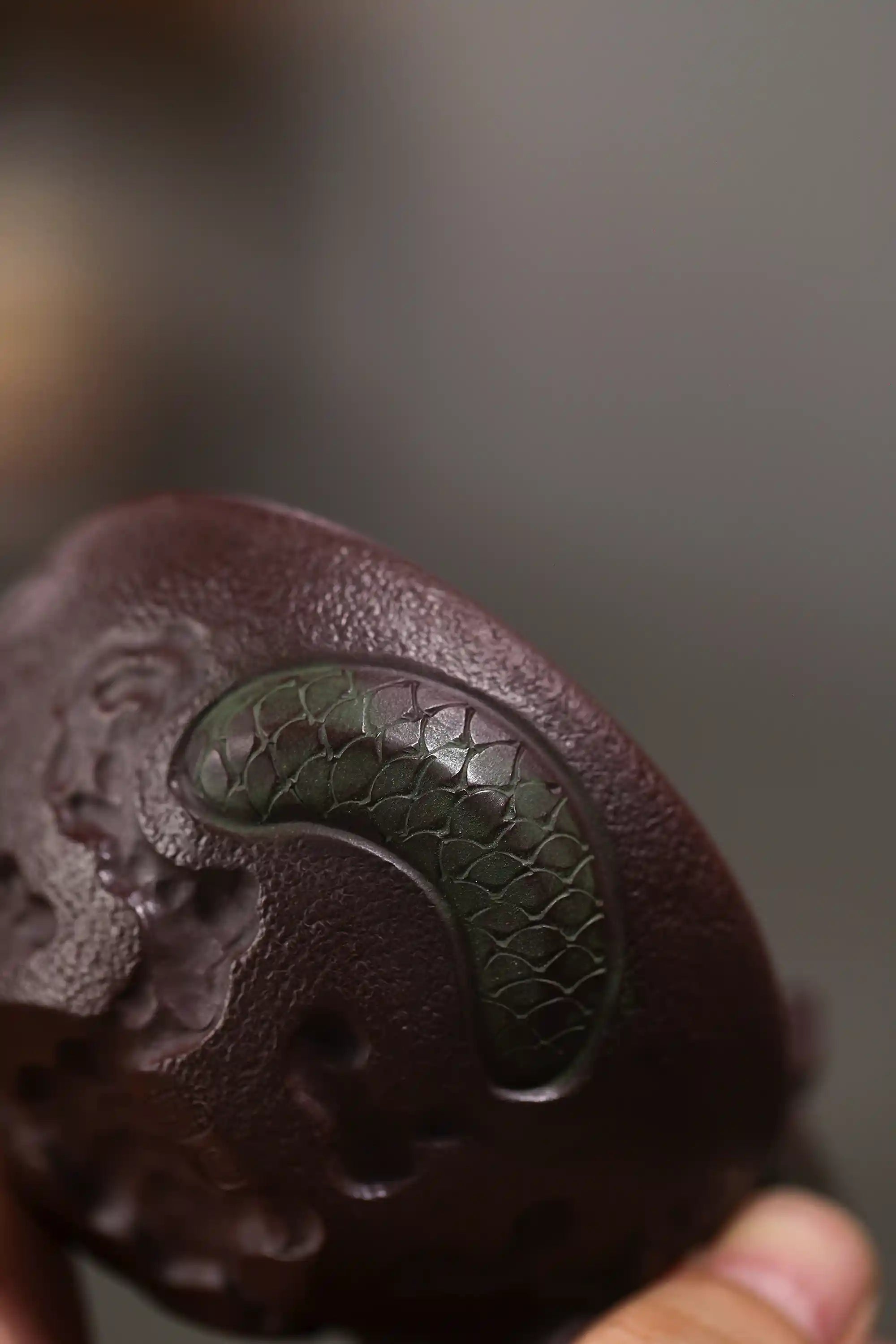 Yixing Zisha Hand-Carved Dragon Head Tea Cup