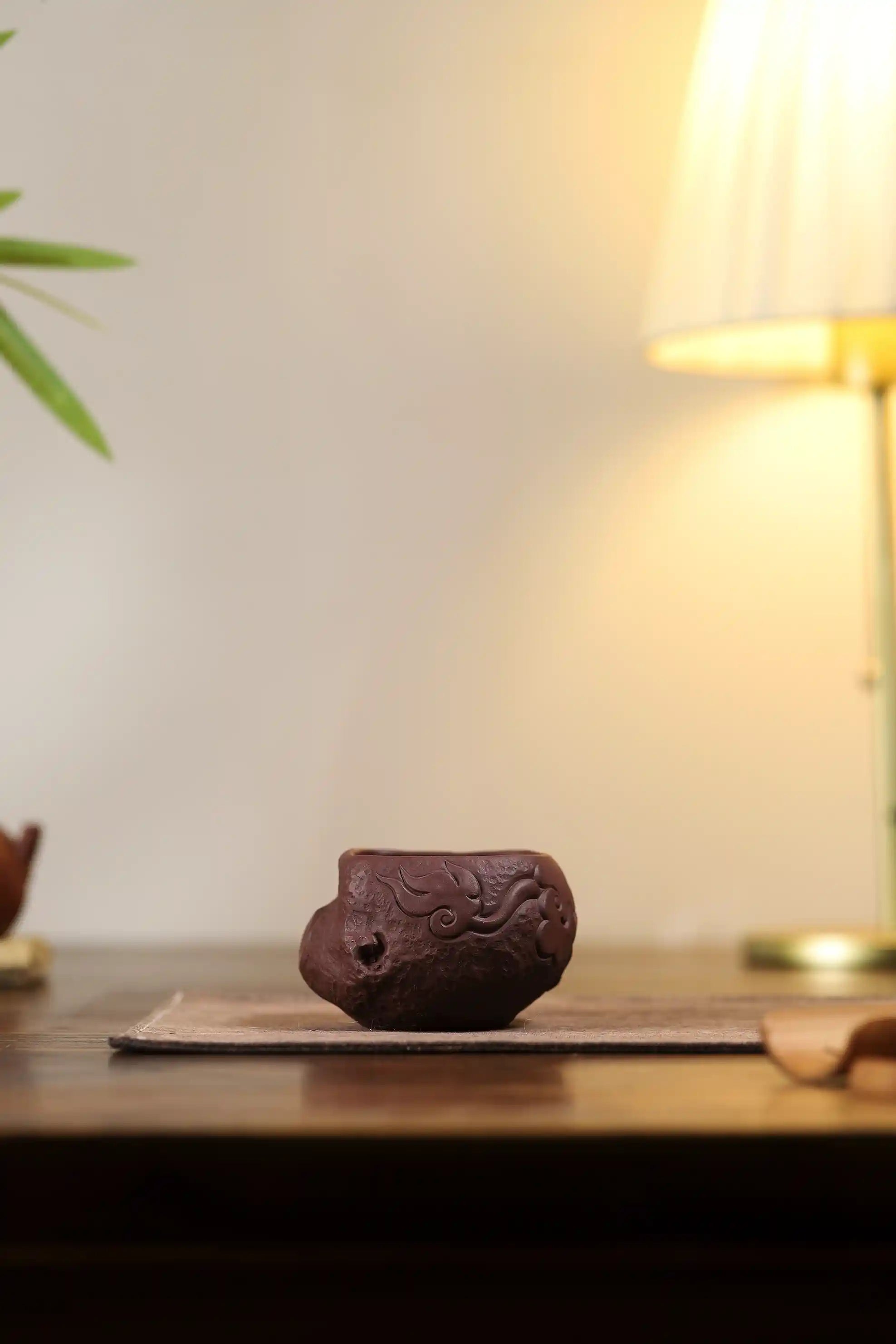 Yixing Zisha Hand-Carved Mythical Beast Cup