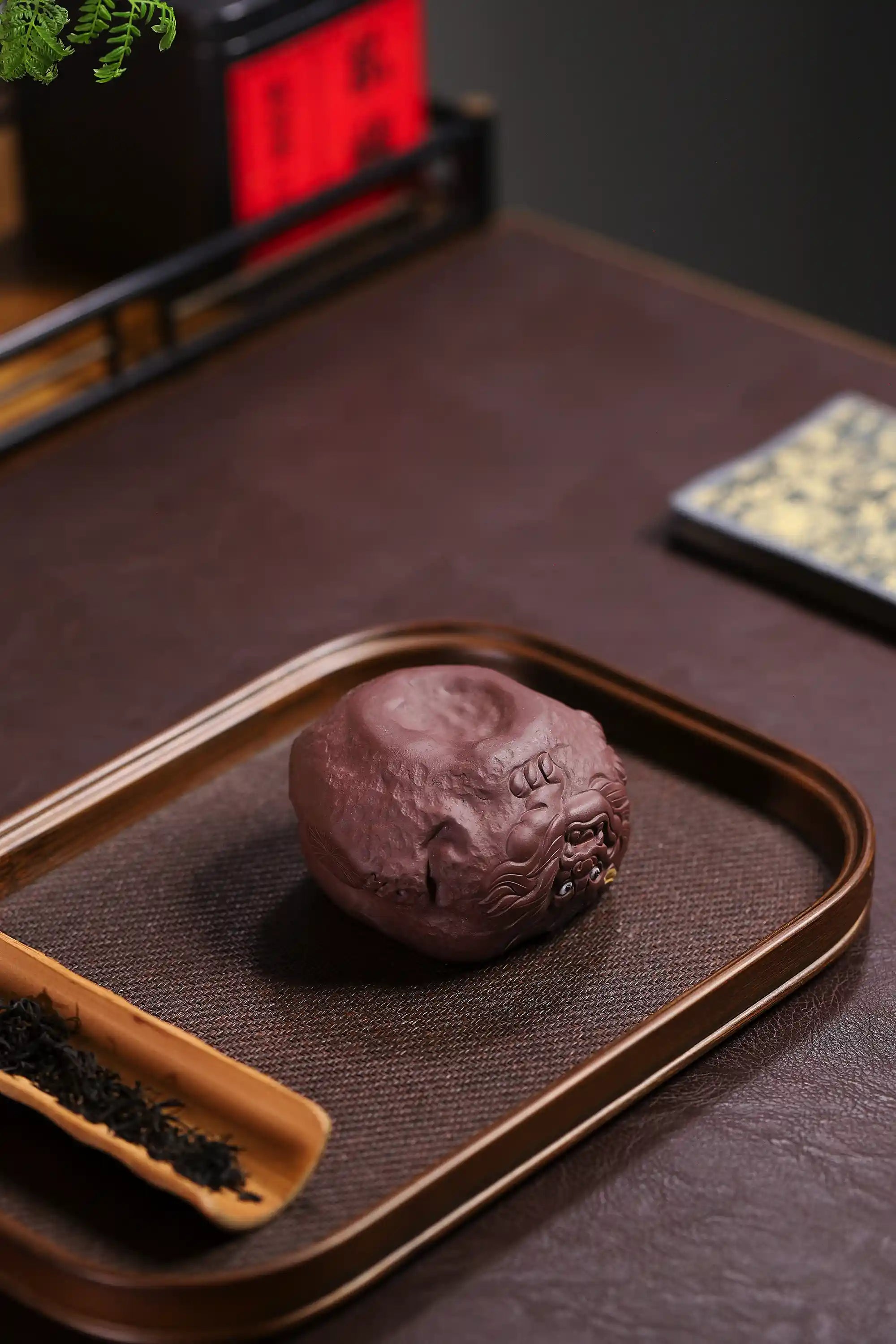 Yixing Zisha Hand-Carved Mythical Beast Cup