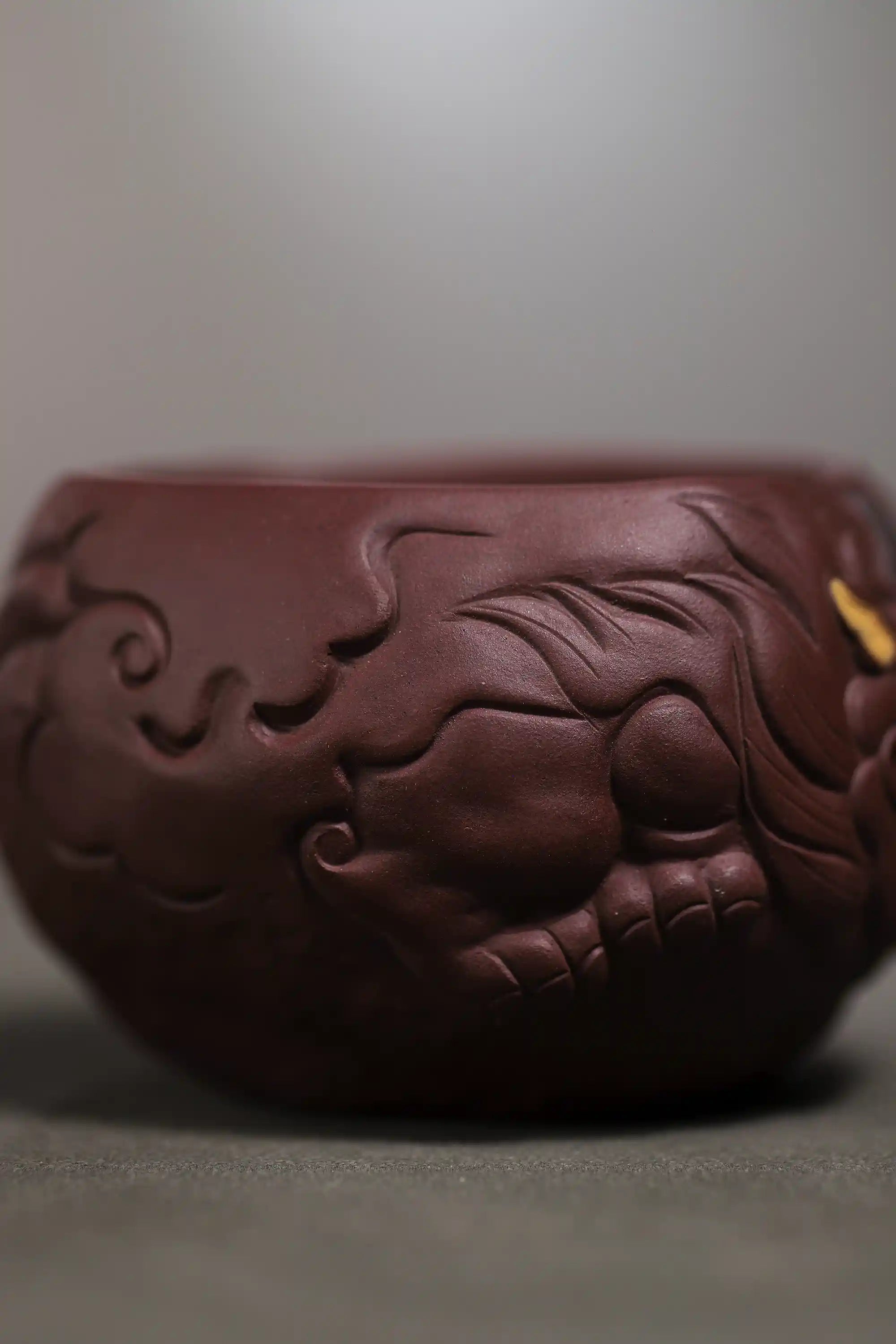 Yixing Zisha Hand-Carved Mythical Beast Cup