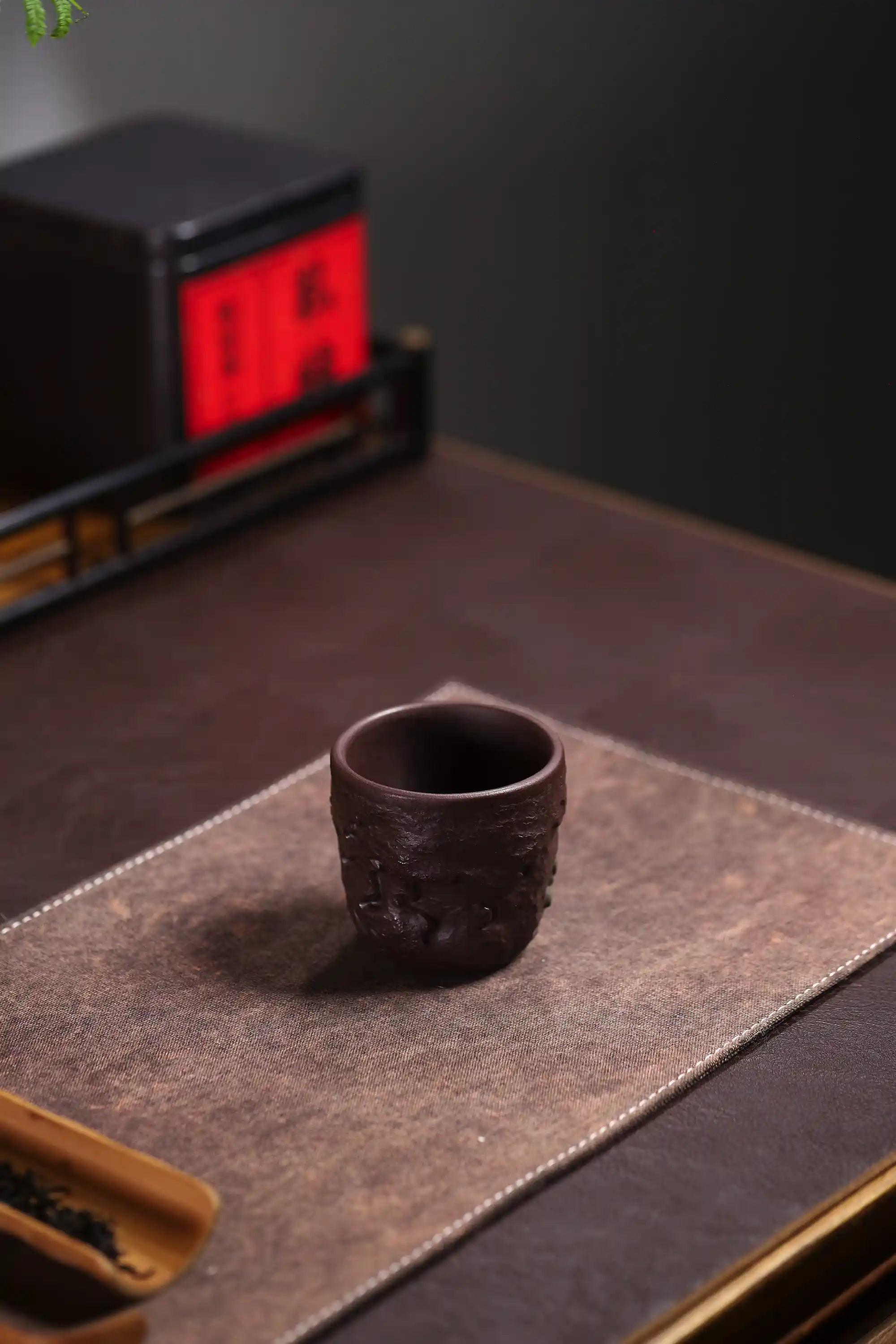 Yixing Zisha Hand-Carved Rain God Cup