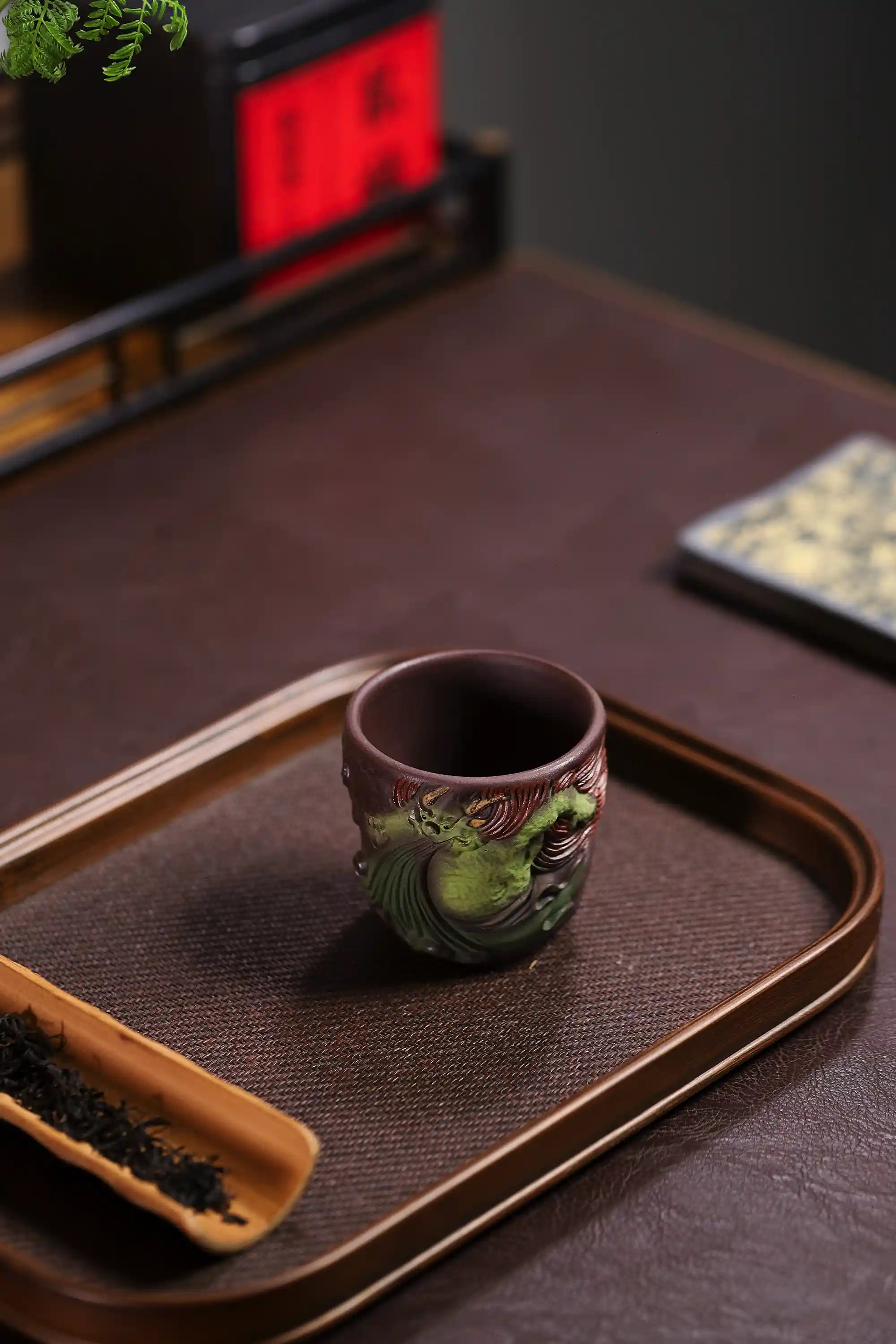 Yixing Zisha Hand-Carved Rain God Cup