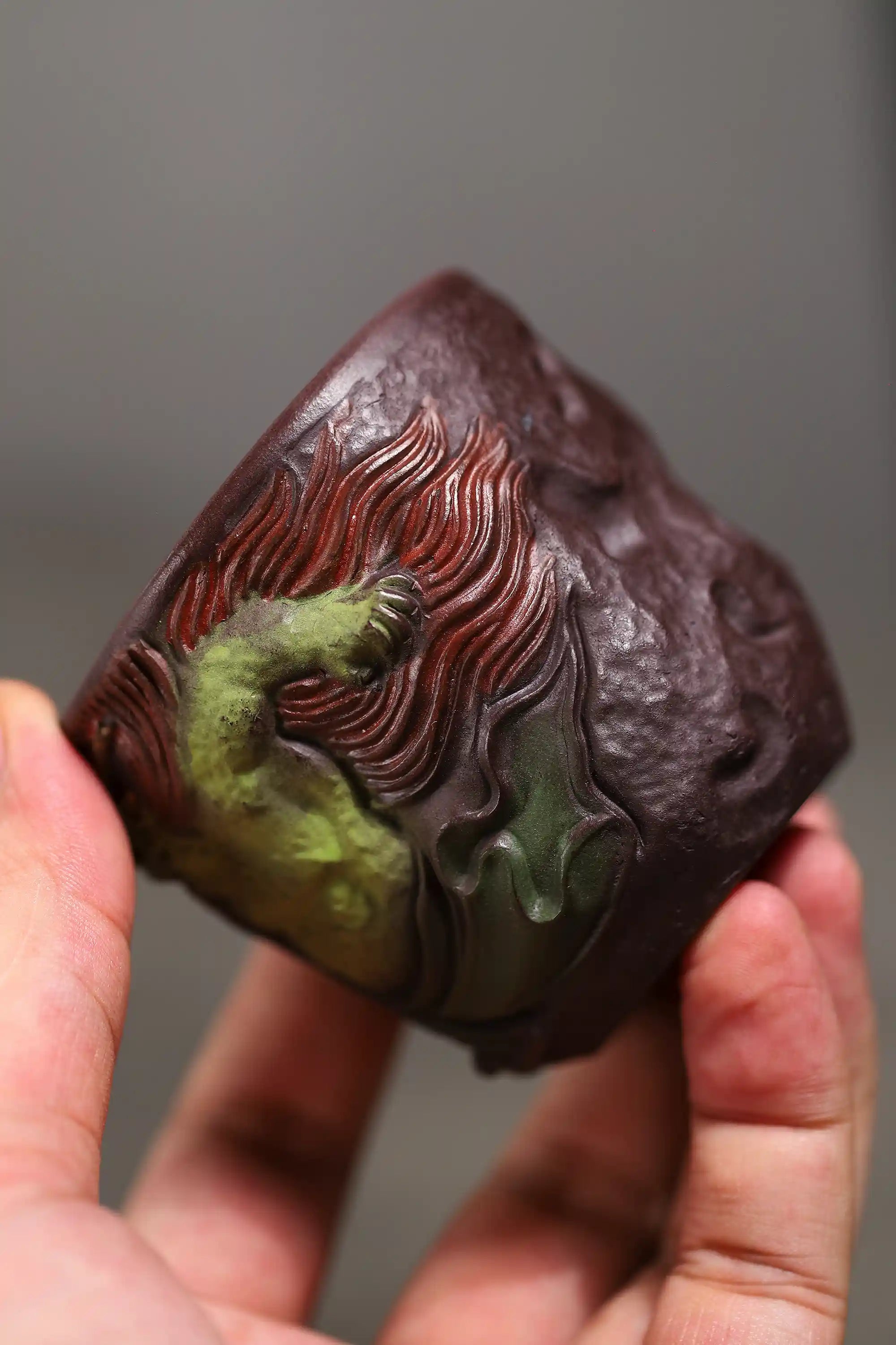 Yixing Zisha Hand-Carved Rain God Cup