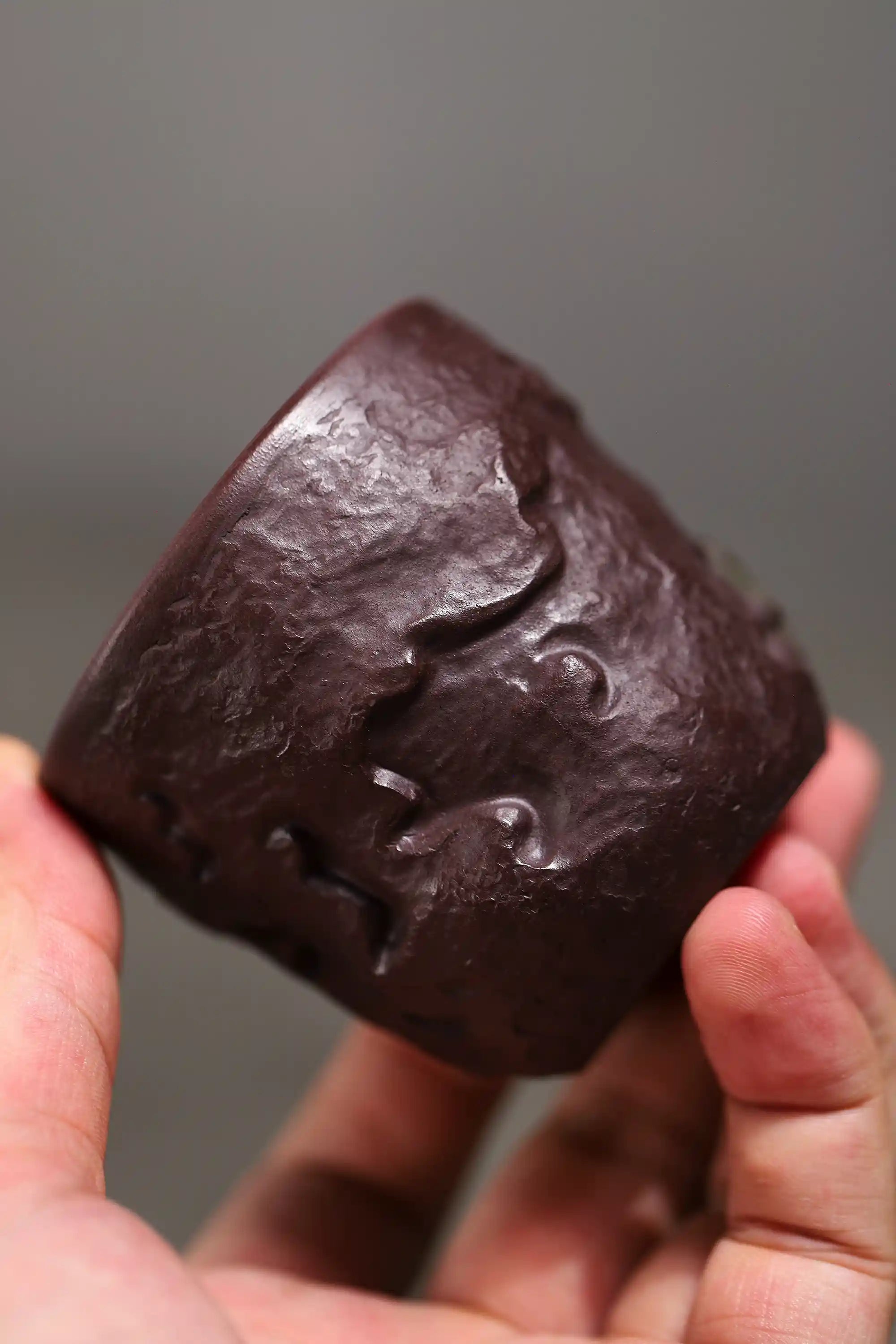 Yixing Zisha Hand-Carved Rain God Cup