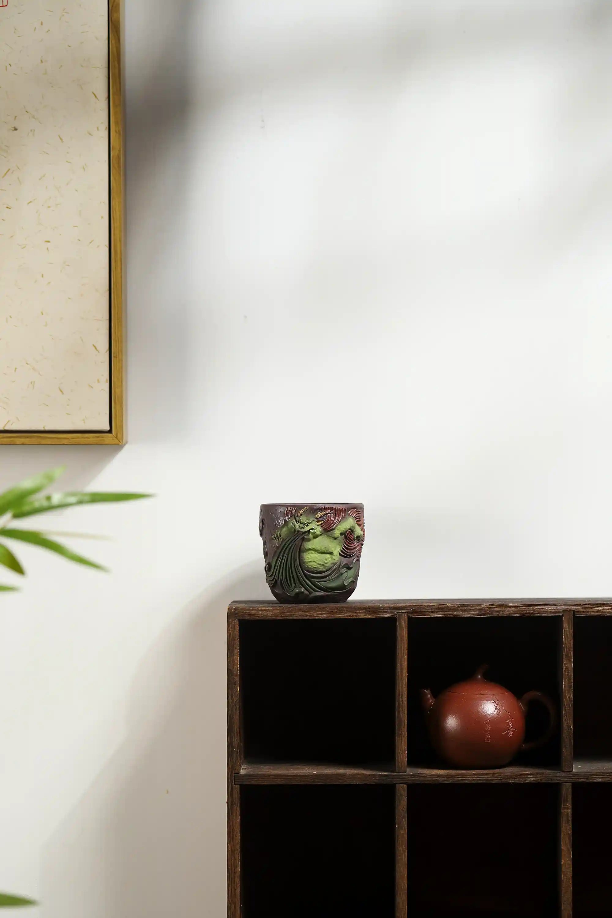 Yixing Zisha Hand-Carved Rain God Cup