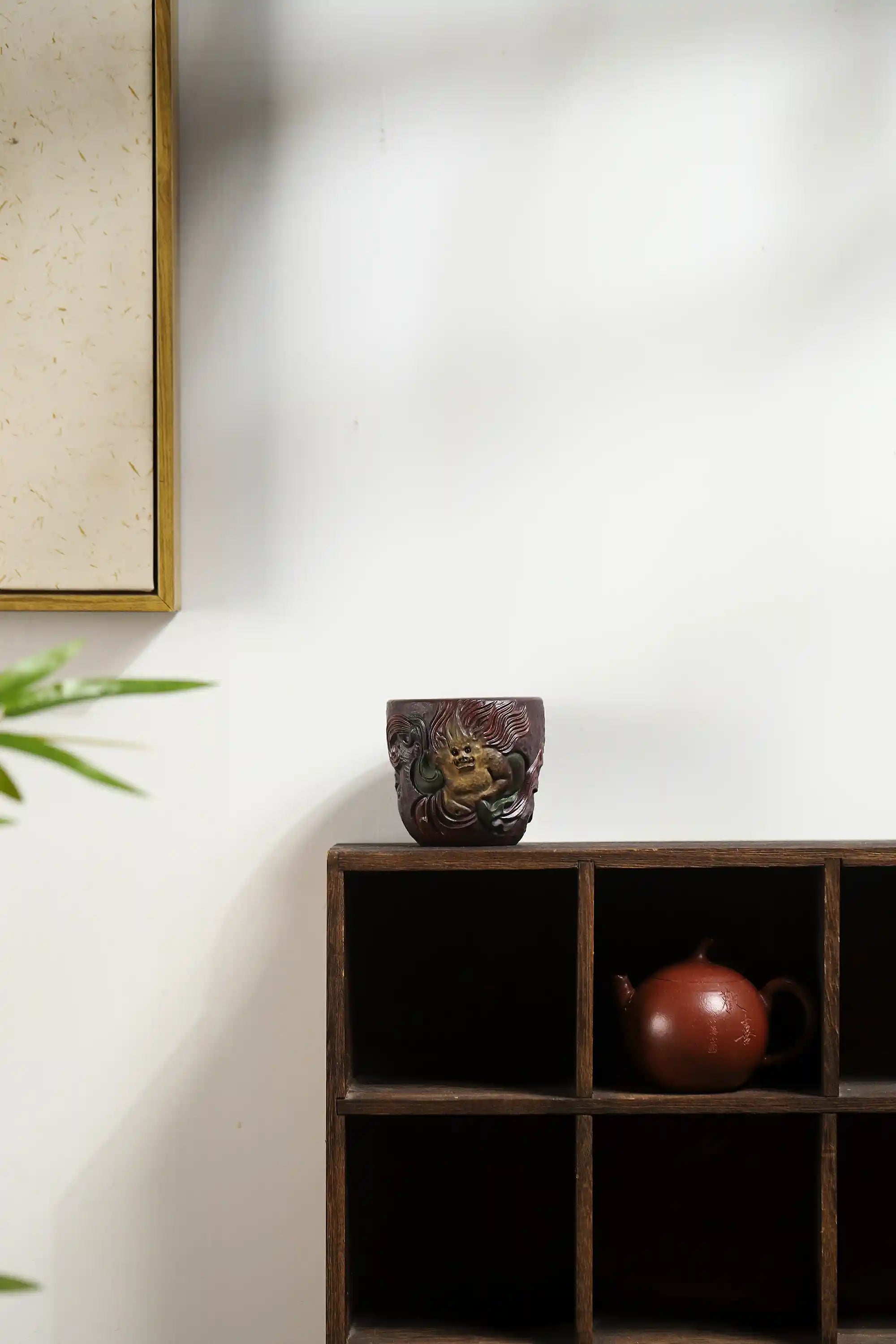 Yixing Zisha Hand-Carved Wind Deity Cup