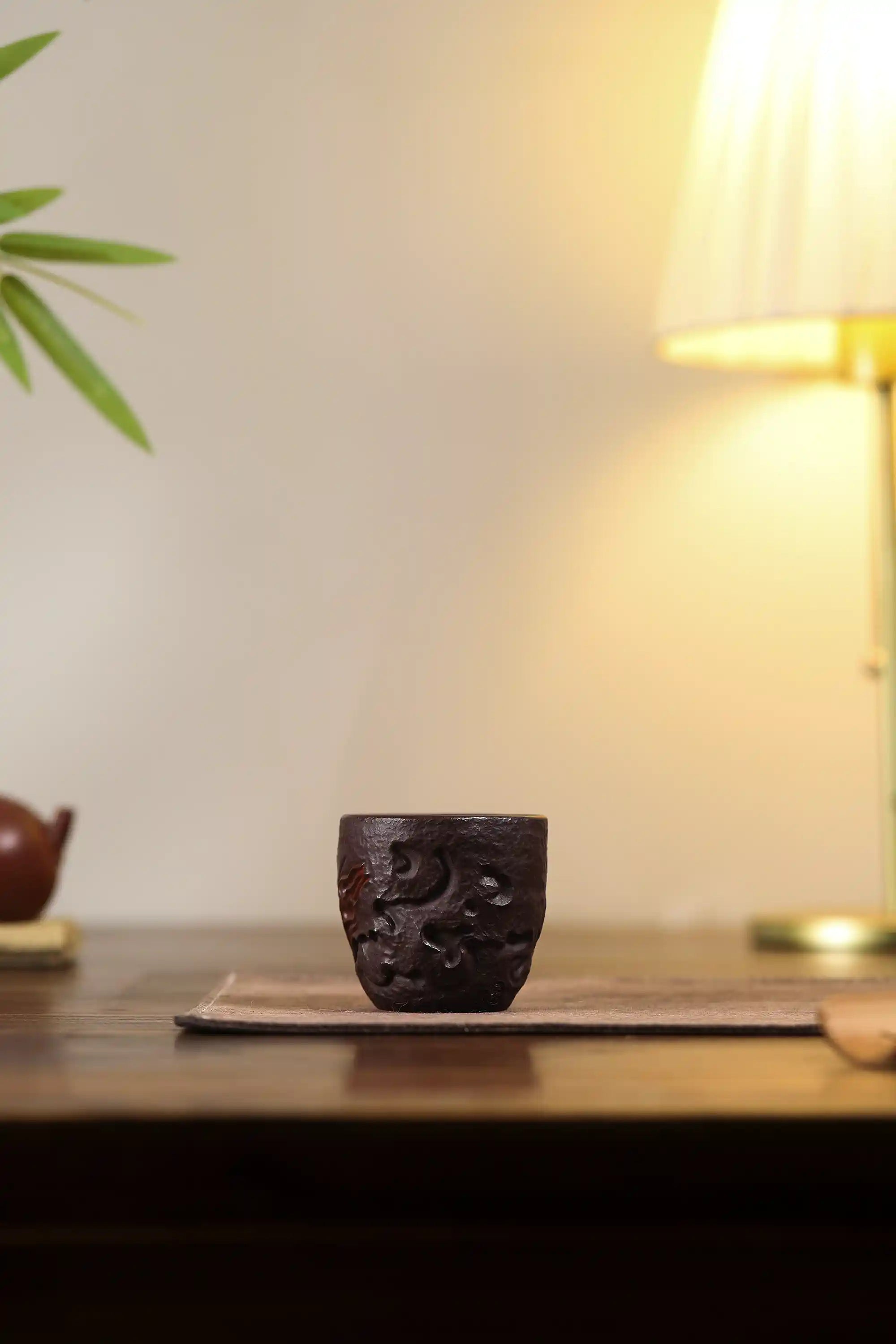 Yixing Zisha Hand-Carved Wind Deity Cup