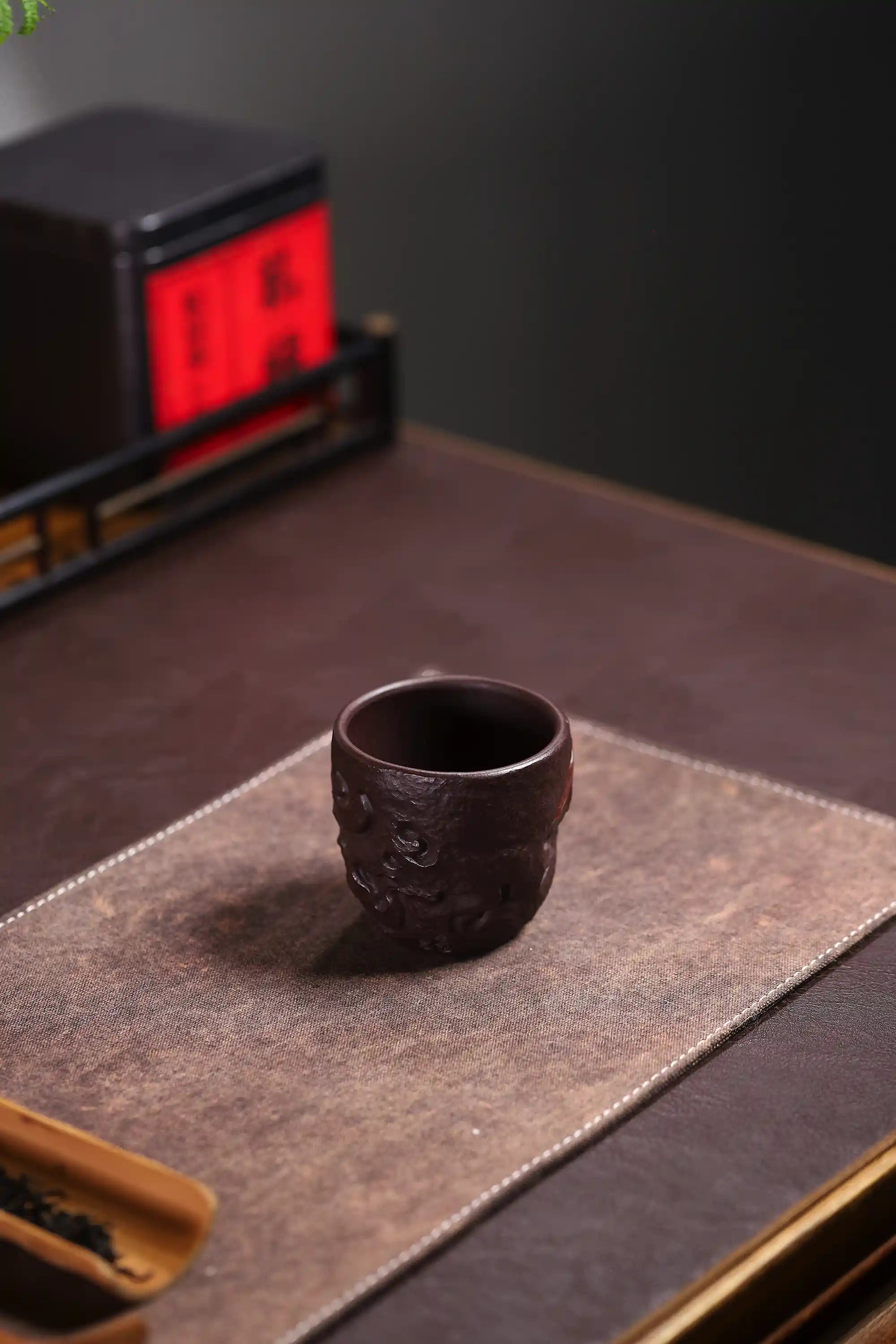 Yixing Zisha Hand-Carved Wind Deity Cup