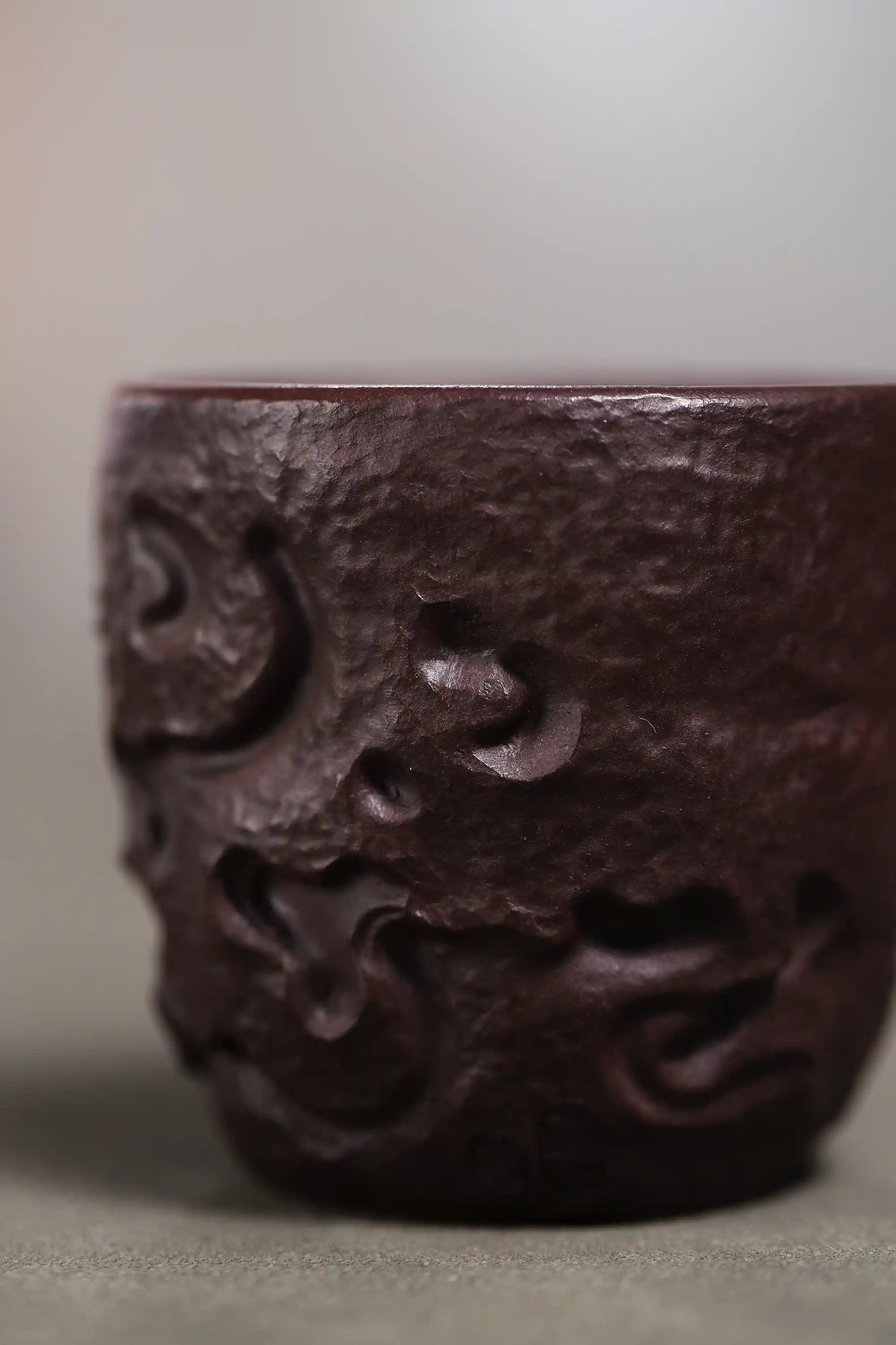 Yixing Zisha Hand-Carved Wind Deity Cup