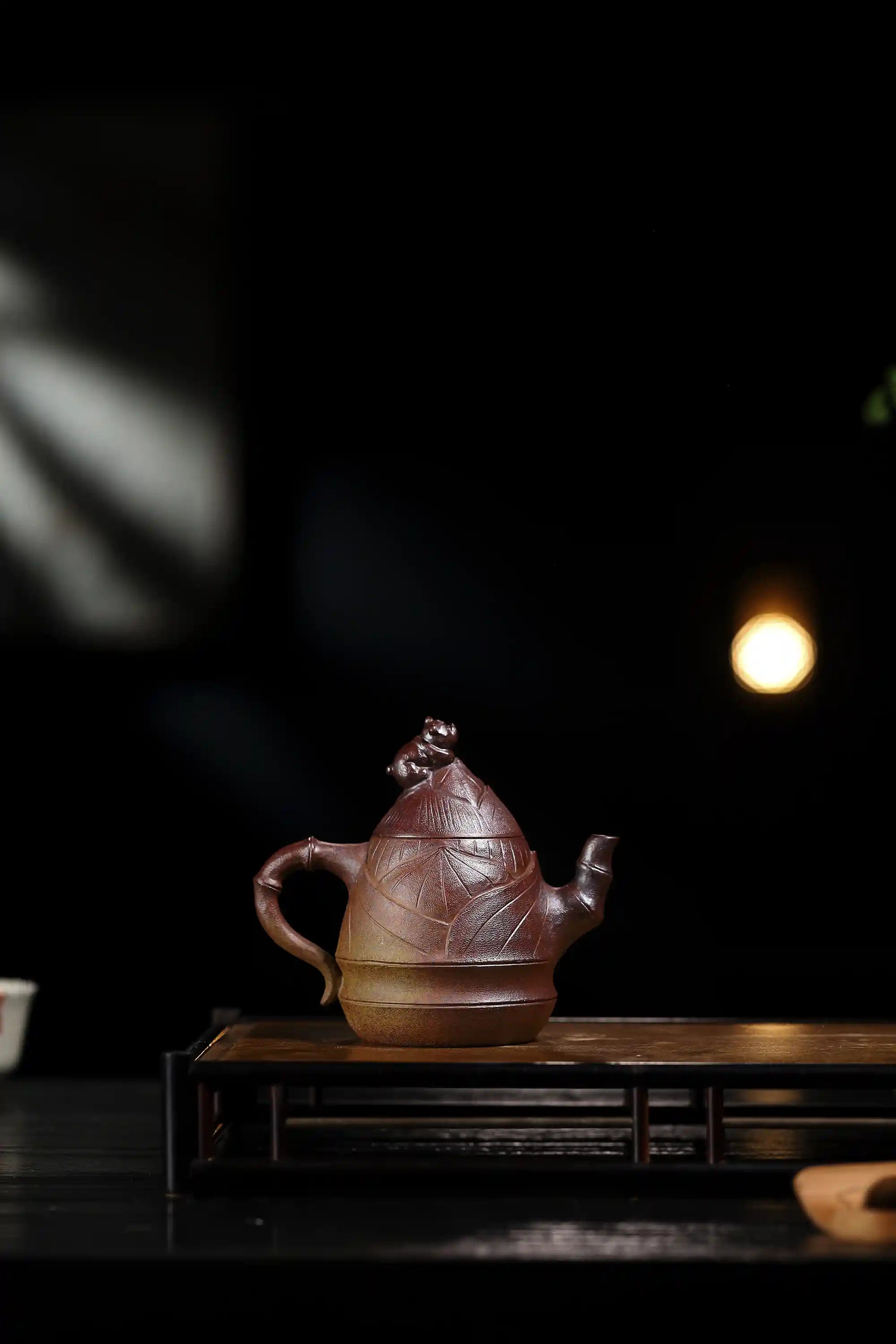 Yixing Zisha Handmade Bamboo Shoot Panda Teapot